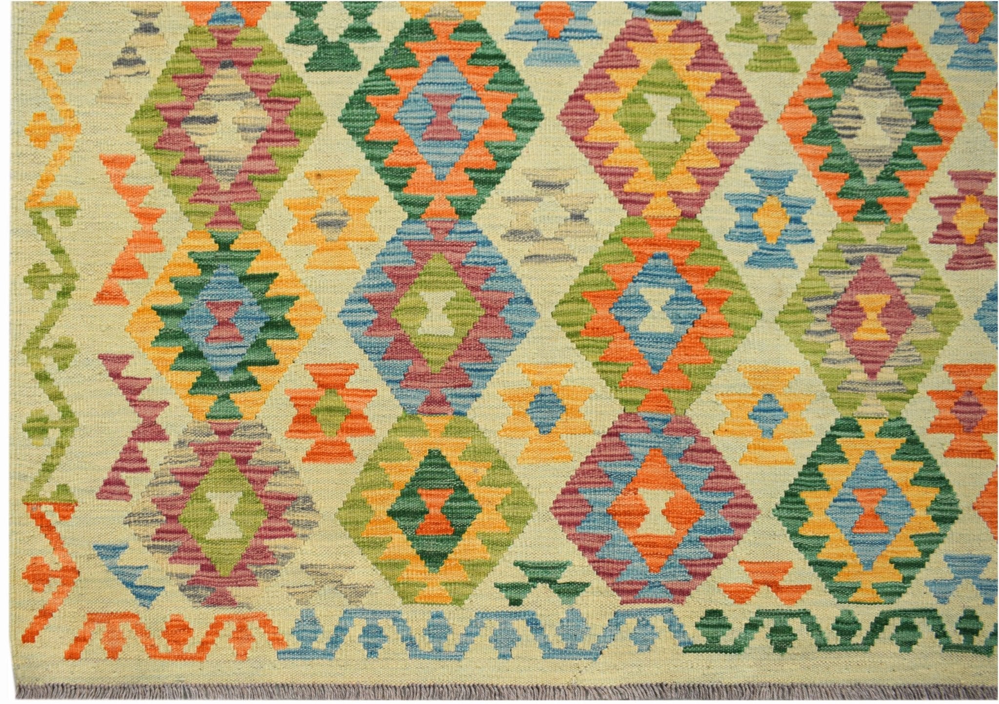 Handmade Afghan Maimana Kilim | 205 x 162 cm | 6'9" x 5'4" - Najaf Rugs & Textile