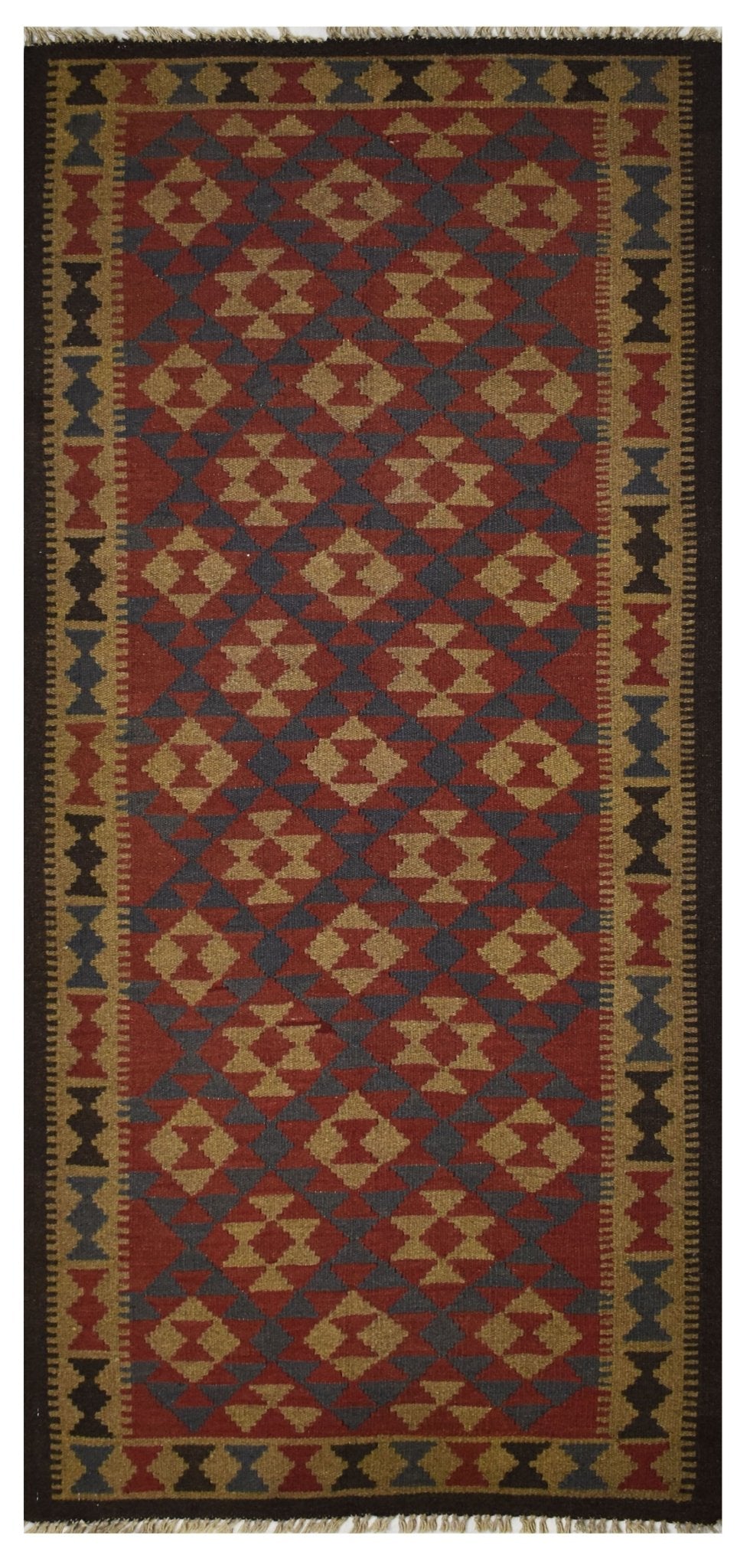 Handmade Afghan Maimana Kilim | 206 x 102 cm | 6'7" x 3'3" - Najaf Rugs & Textile