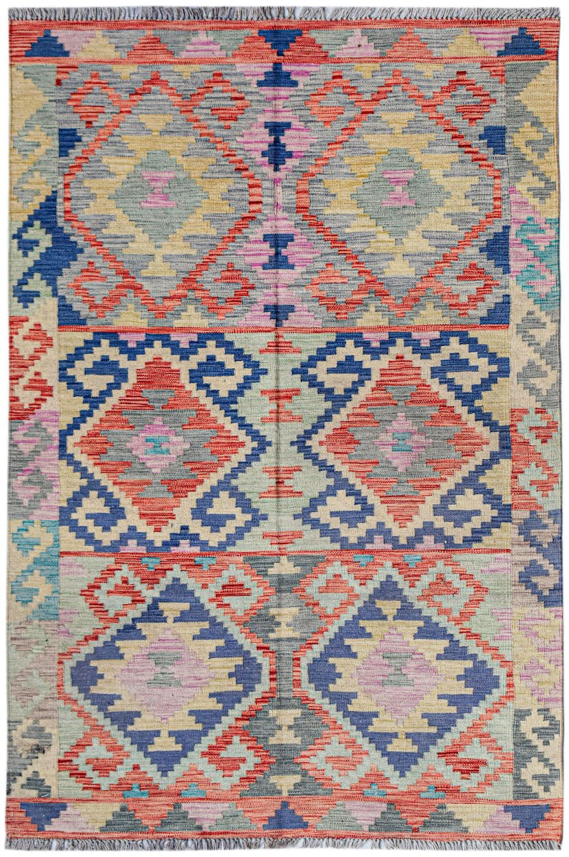 Handmade Afghan Maimana Kilim | 217 x 145 cm | 7'2" x 4'9" - Najaf Rugs & Textile