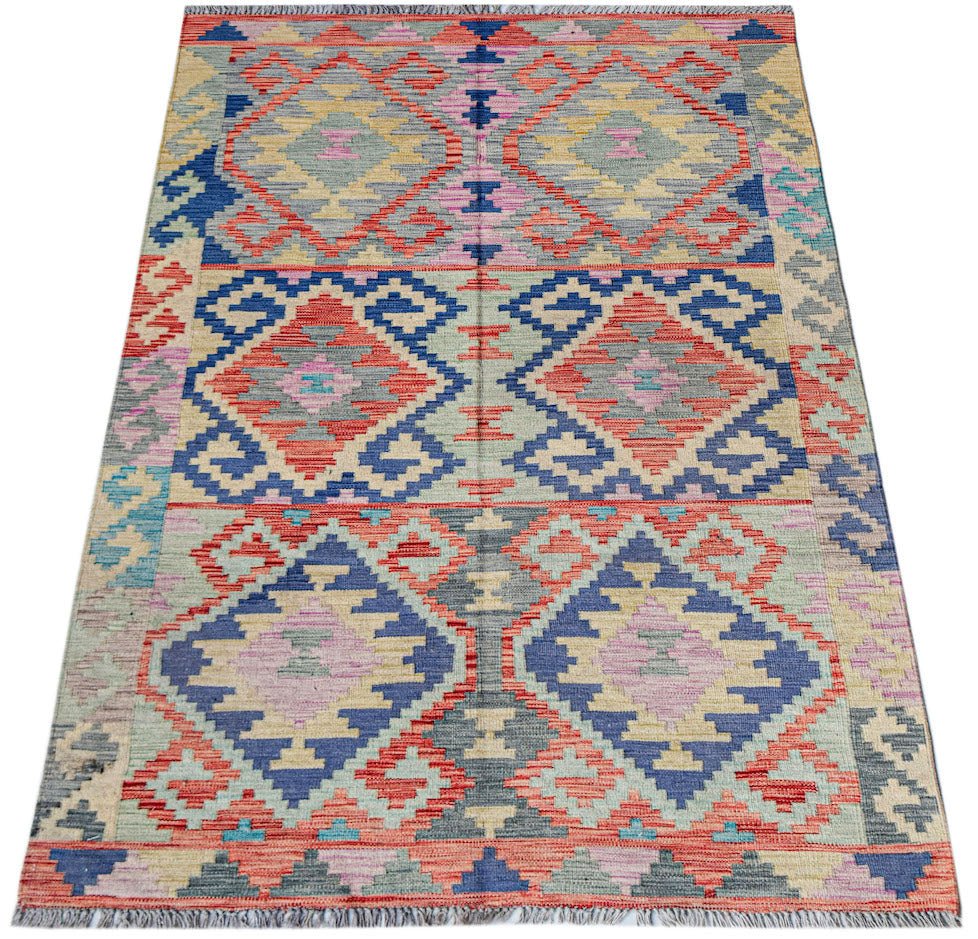 Handmade Afghan Maimana Kilim | 217 x 145 cm | 7'2" x 4'9" - Najaf Rugs & Textile