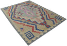 Handmade Afghan Maimana Kilim | 222 x 166 cm | 6'4" x 5'6" - Najaf Rugs & Textile