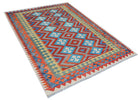 Handmade Afghan Maimana Kilim | 227 x 180 cm | 7'5" x 5'11" - Najaf Rugs & Textile