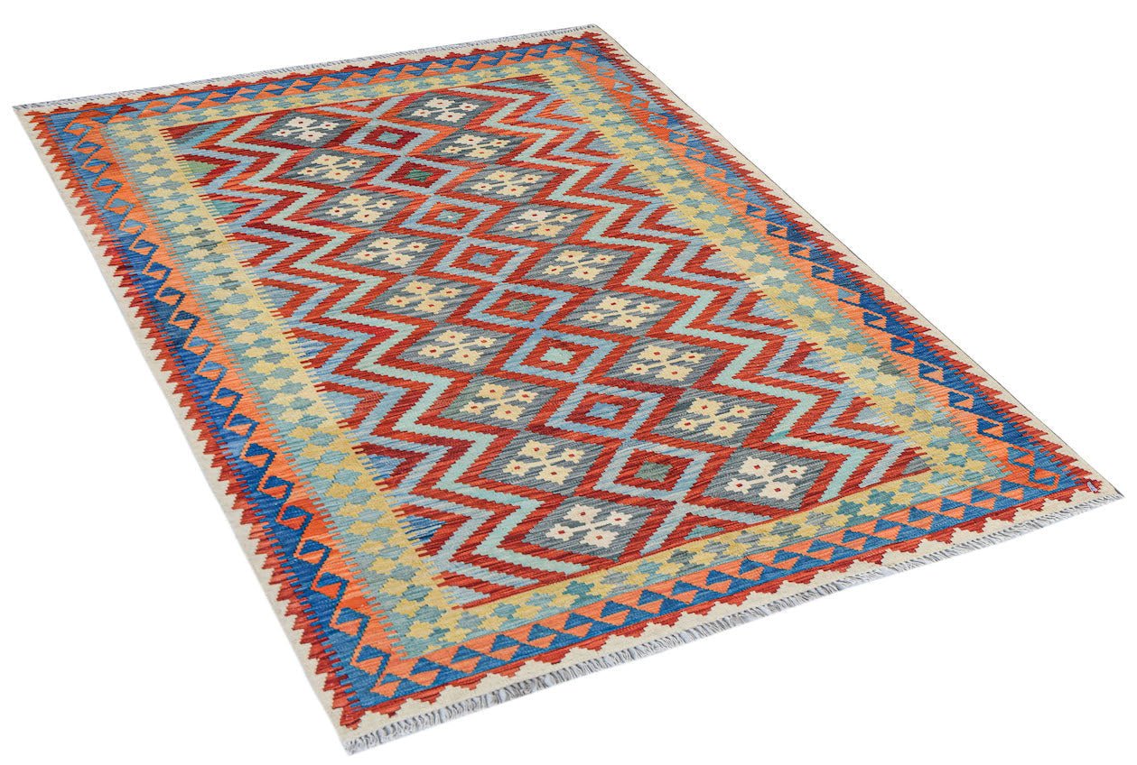 Handmade Afghan Maimana Kilim | 230 x 179 cm | 7'7" x 5'11" - Najaf Rugs & Textile