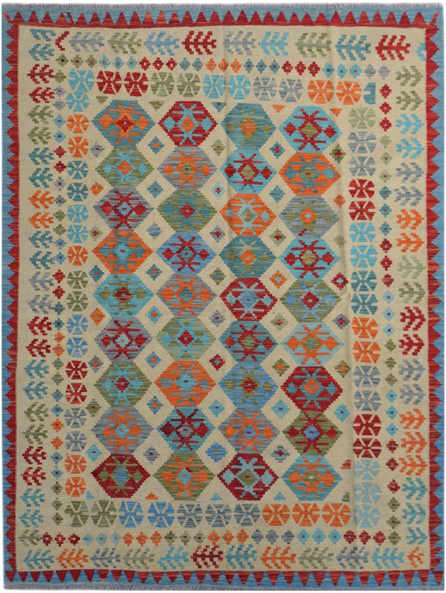 Handmade Afghan Maimana Kilim | 231 x 174 cm | 7'7" x 5'8" - Najaf Rugs & Textile