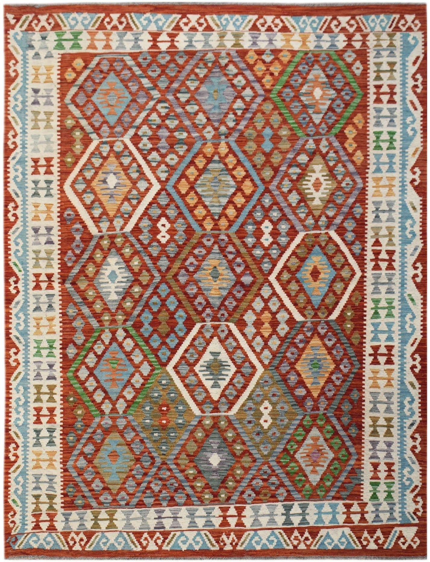 Handmade Afghan Maimana Kilim | 234 x 182 cm | 7'8" x 6' - Najaf Rugs & Textile