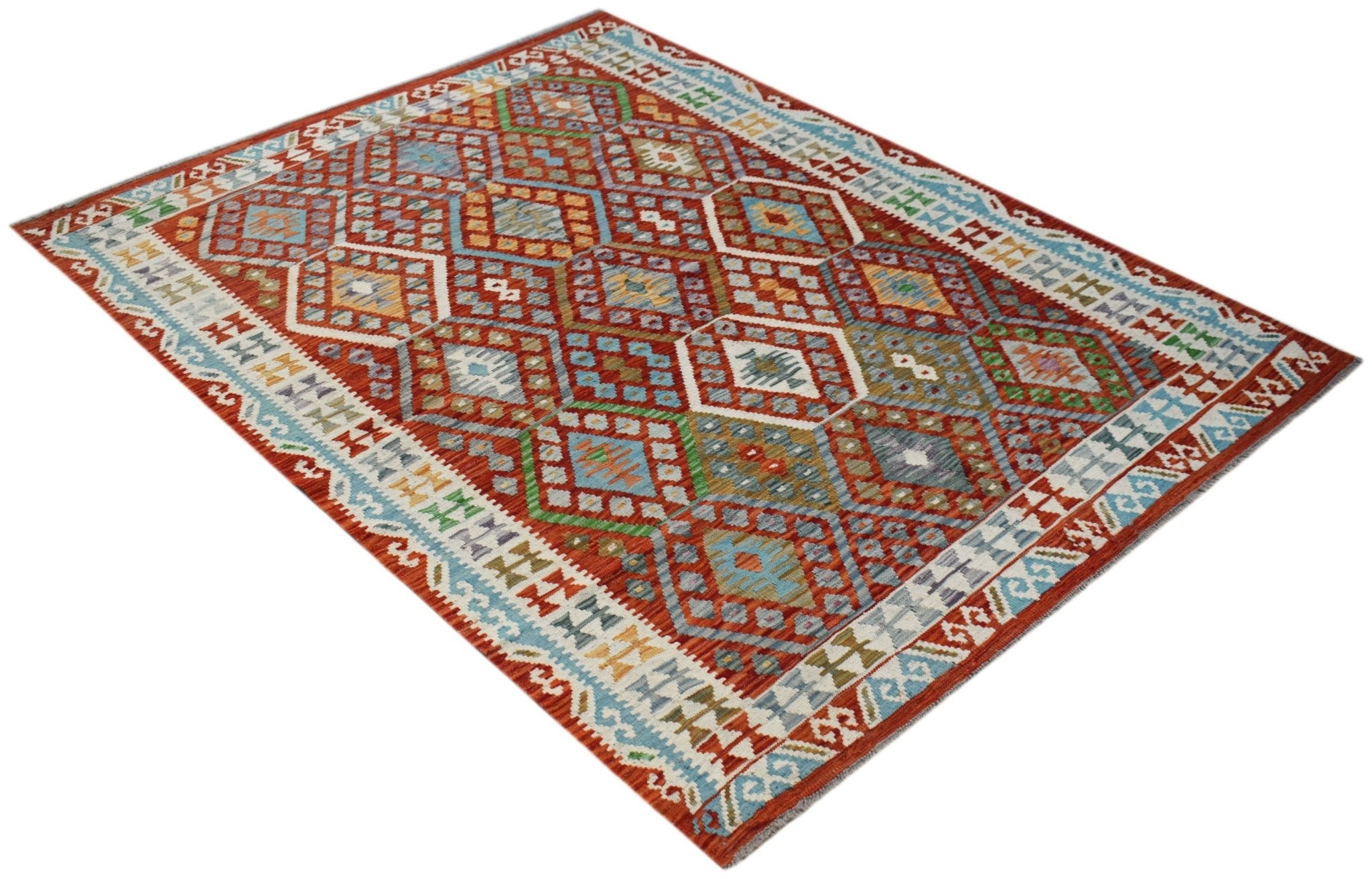 Handmade Afghan Maimana Kilim | 234 x 182 cm | 7'8" x 6' - Najaf Rugs & Textile