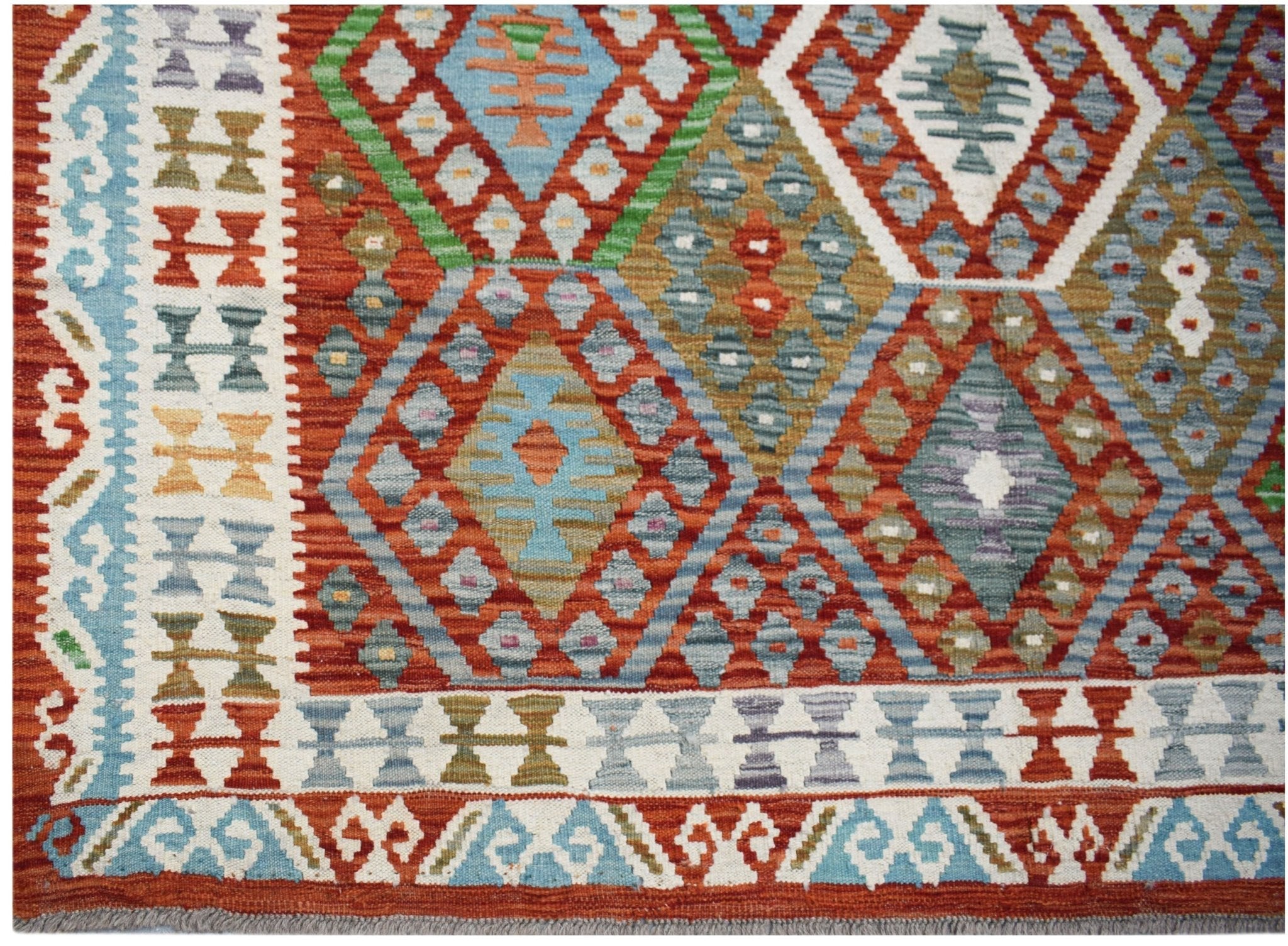 Handmade Afghan Maimana Kilim | 234 x 182 cm | 7'8" x 6' - Najaf Rugs & Textile