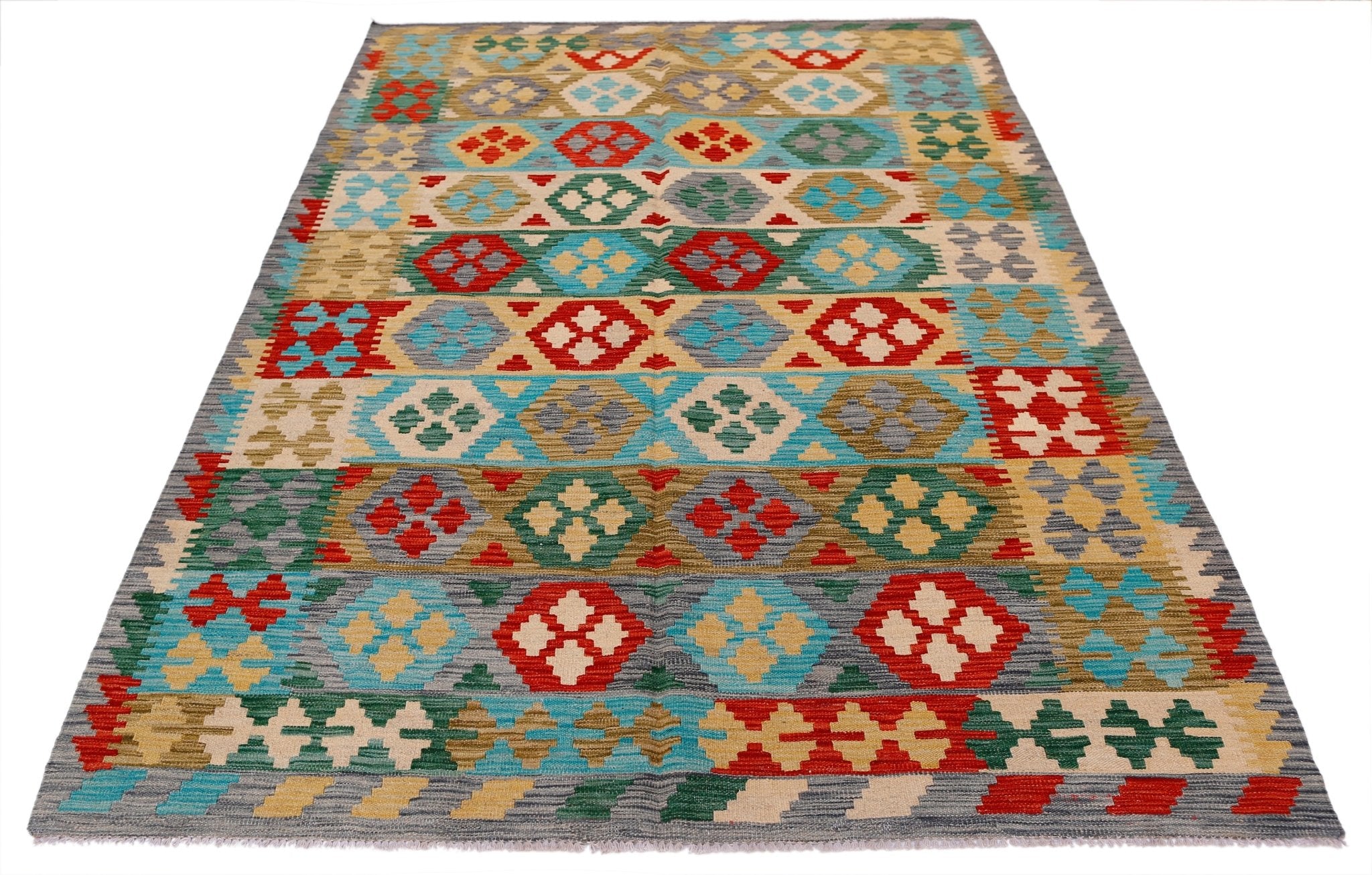 Handmade Afghan Maimana Kilim | 237 x 180 cm | 7'10" x 5'11" - Najaf Rugs & Textile