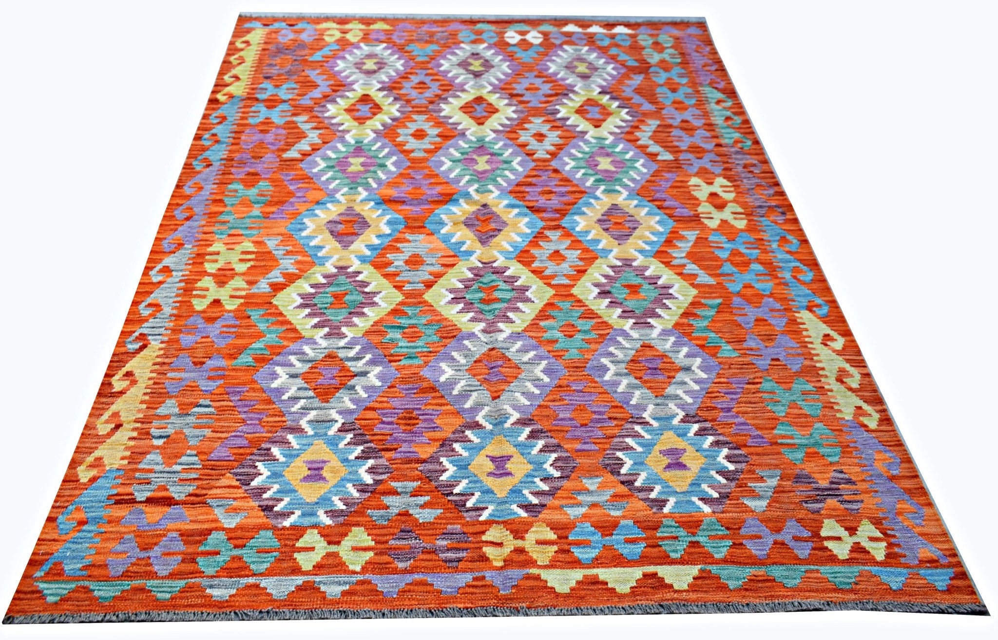 Handmade Afghan Maimana Kilim | 237 x 180 cm | 7'10" x 5'11" - Najaf Rugs & Textile