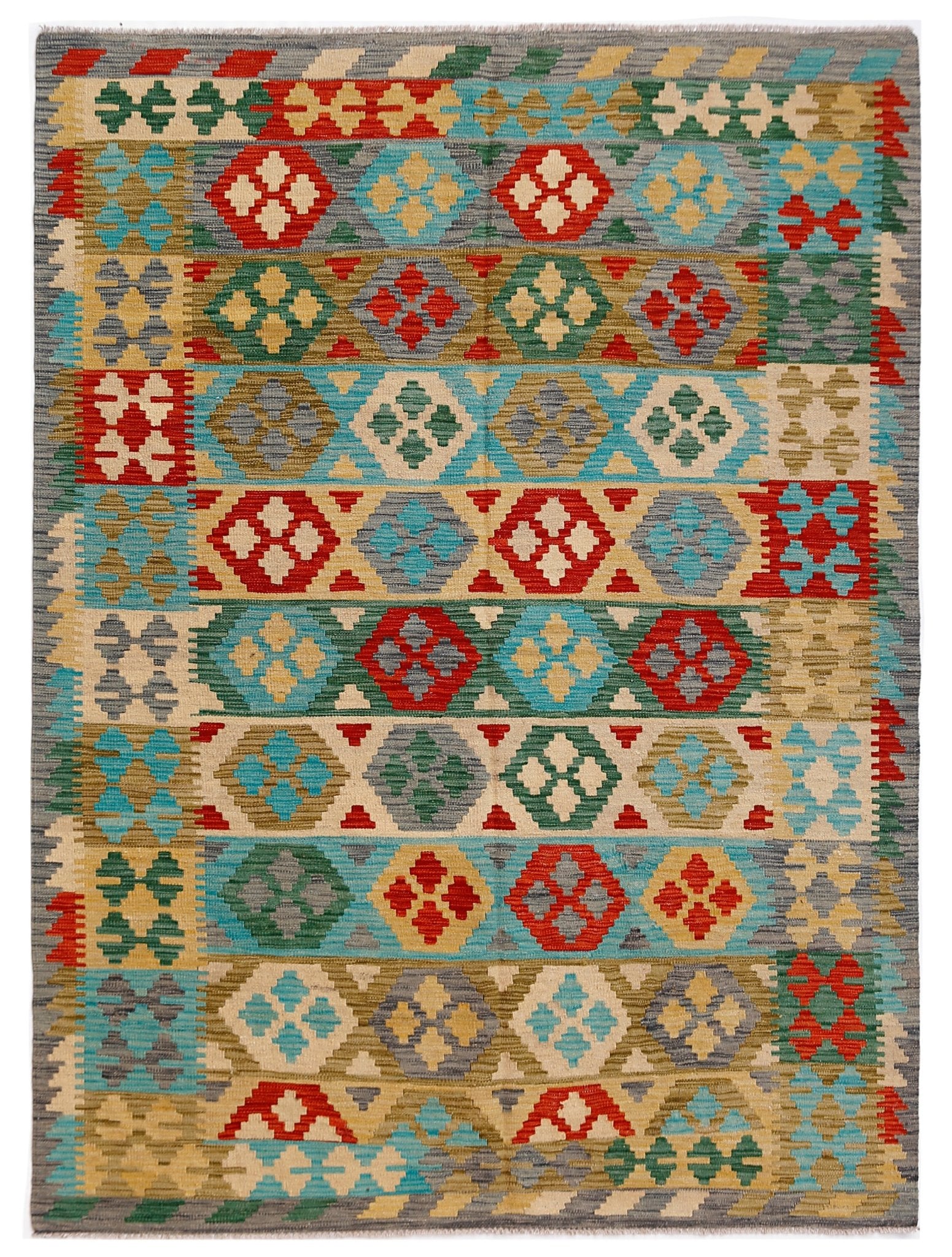 Handmade Afghan Maimana Kilim | 237 x 180 cm | 7'10" x 5'11" - Najaf Rugs & Textile