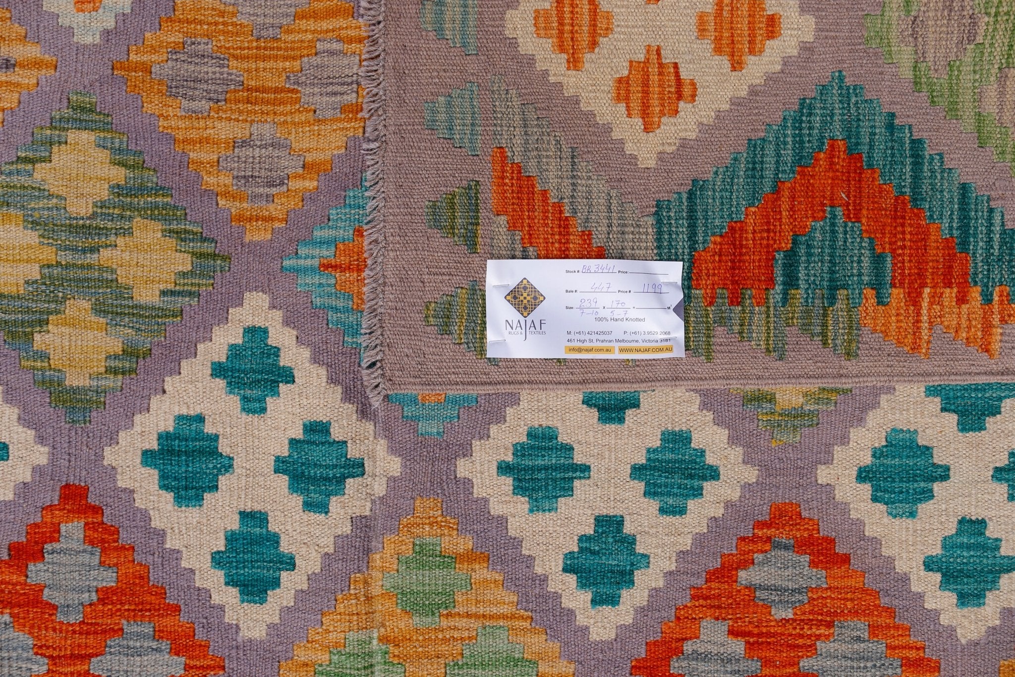 Handmade Afghan Maimana Kilim | 239 x 170 cm | 7'10" x 5'7" - Najaf Rugs & Textile