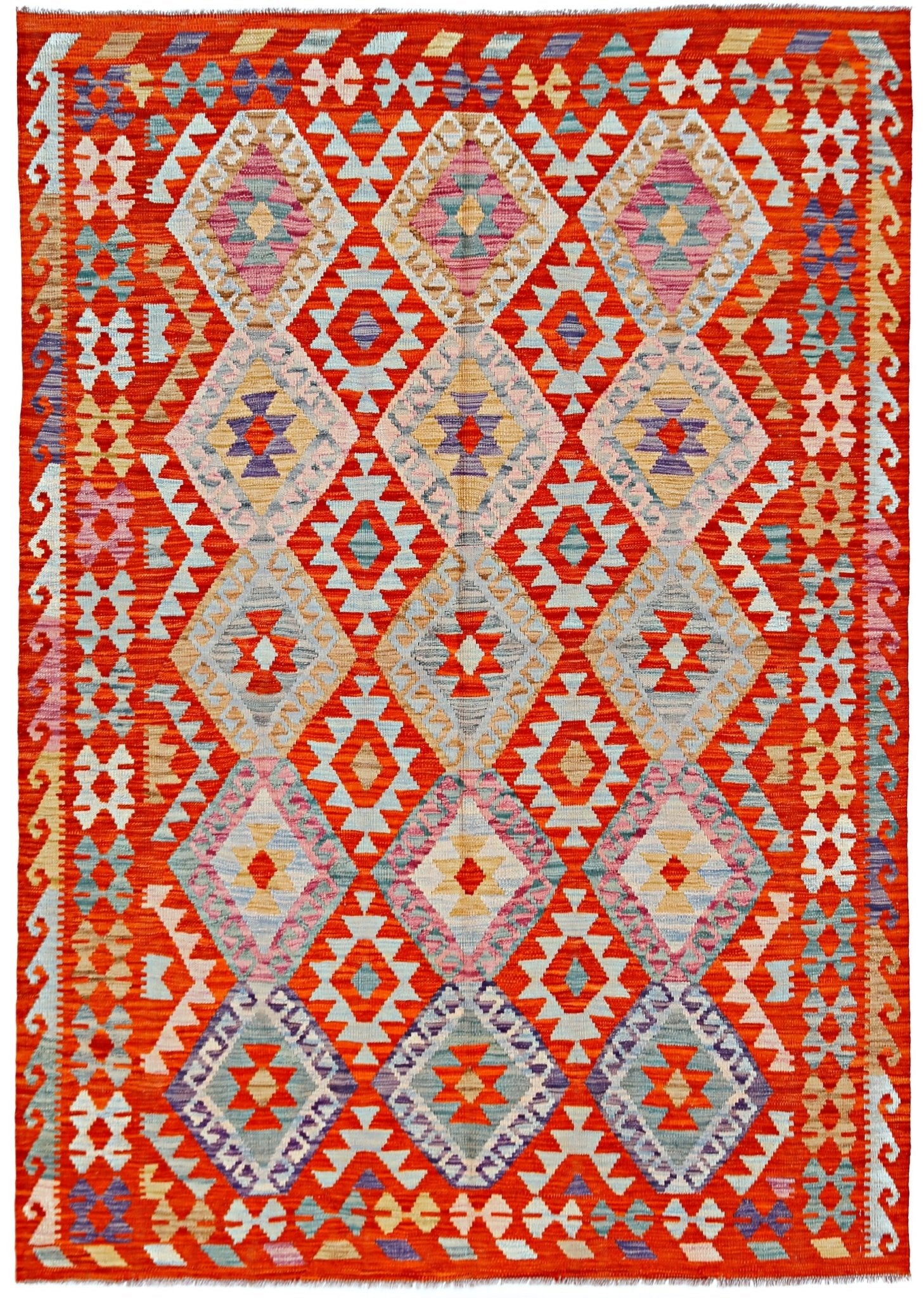 Handmade Afghan Maimana Kilim | 239 x 183 cm | 7'10" x 6' - Najaf Rugs & Textile