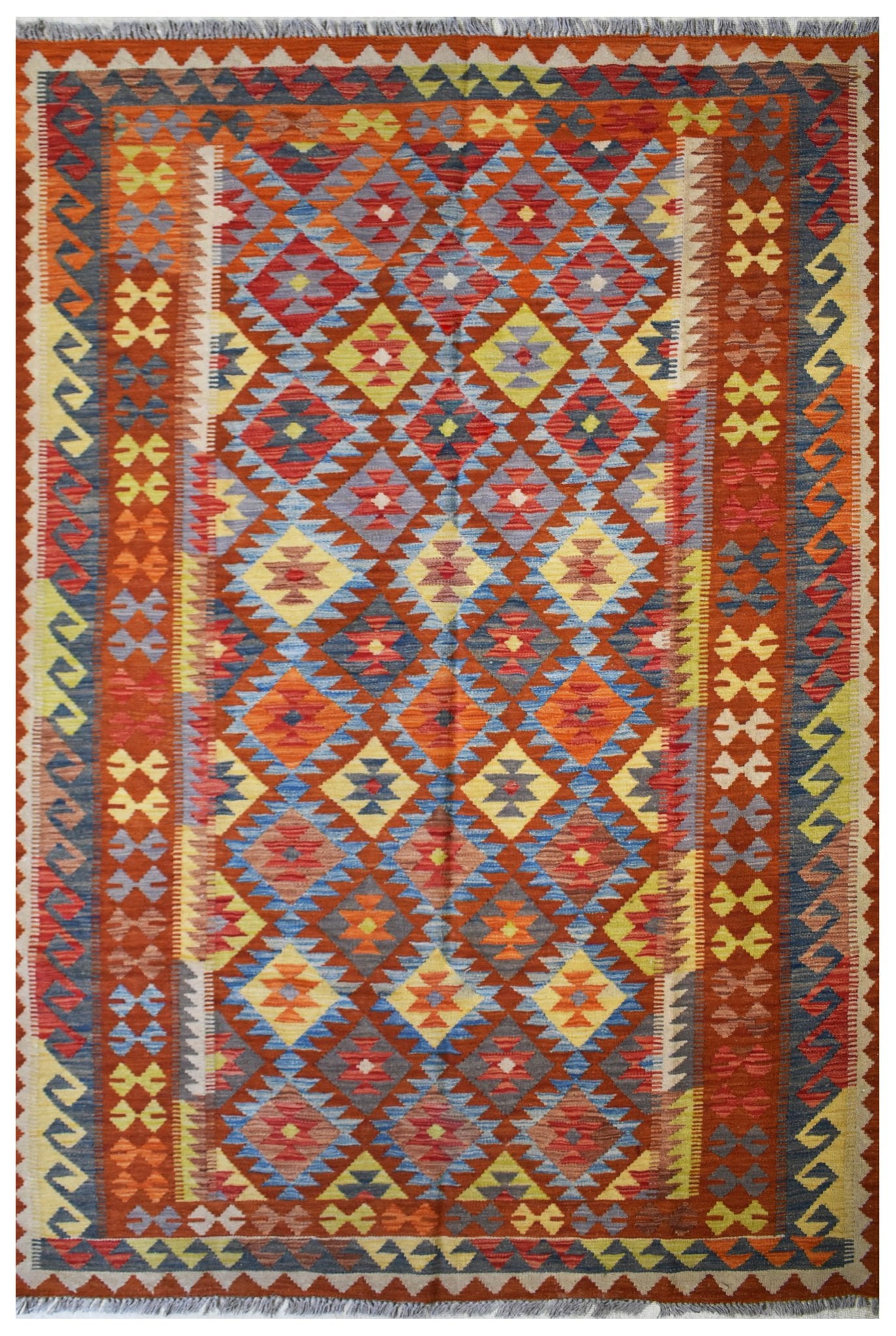 Handmade Afghan Maimana Kilim | 243 x 160 cm | 7'10" x 5'2" - Najaf Rugs & Textile