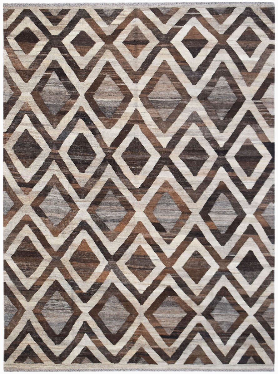 Handmade Afghan Maimana Kilim | 246 x 183 cm | 8'1" x 6' - Najaf Rugs & Textile