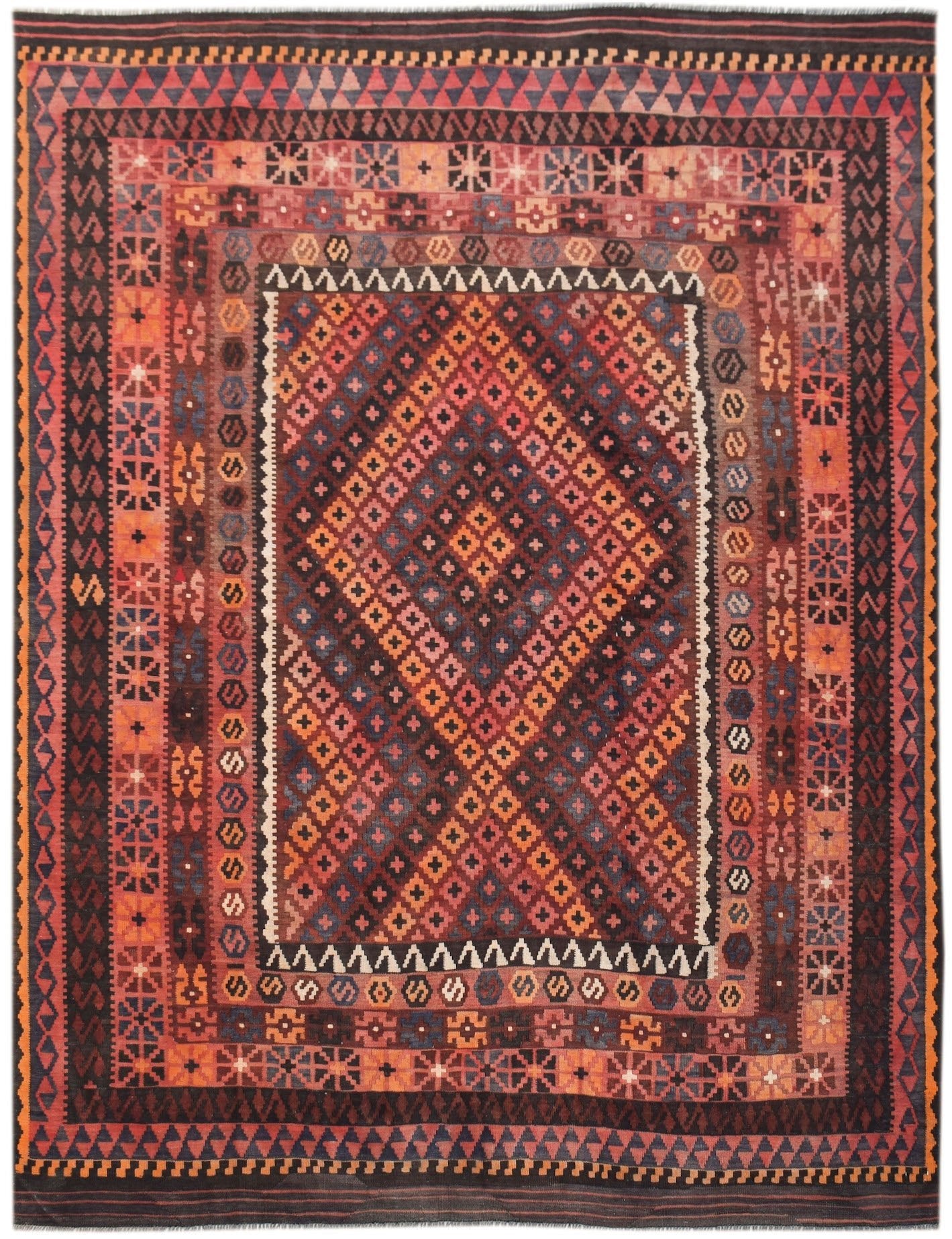 Handmade Afghan Maimana Kilim | 281 x 229 cm | 9'4" x 7'6" - Najaf Rugs & Textile