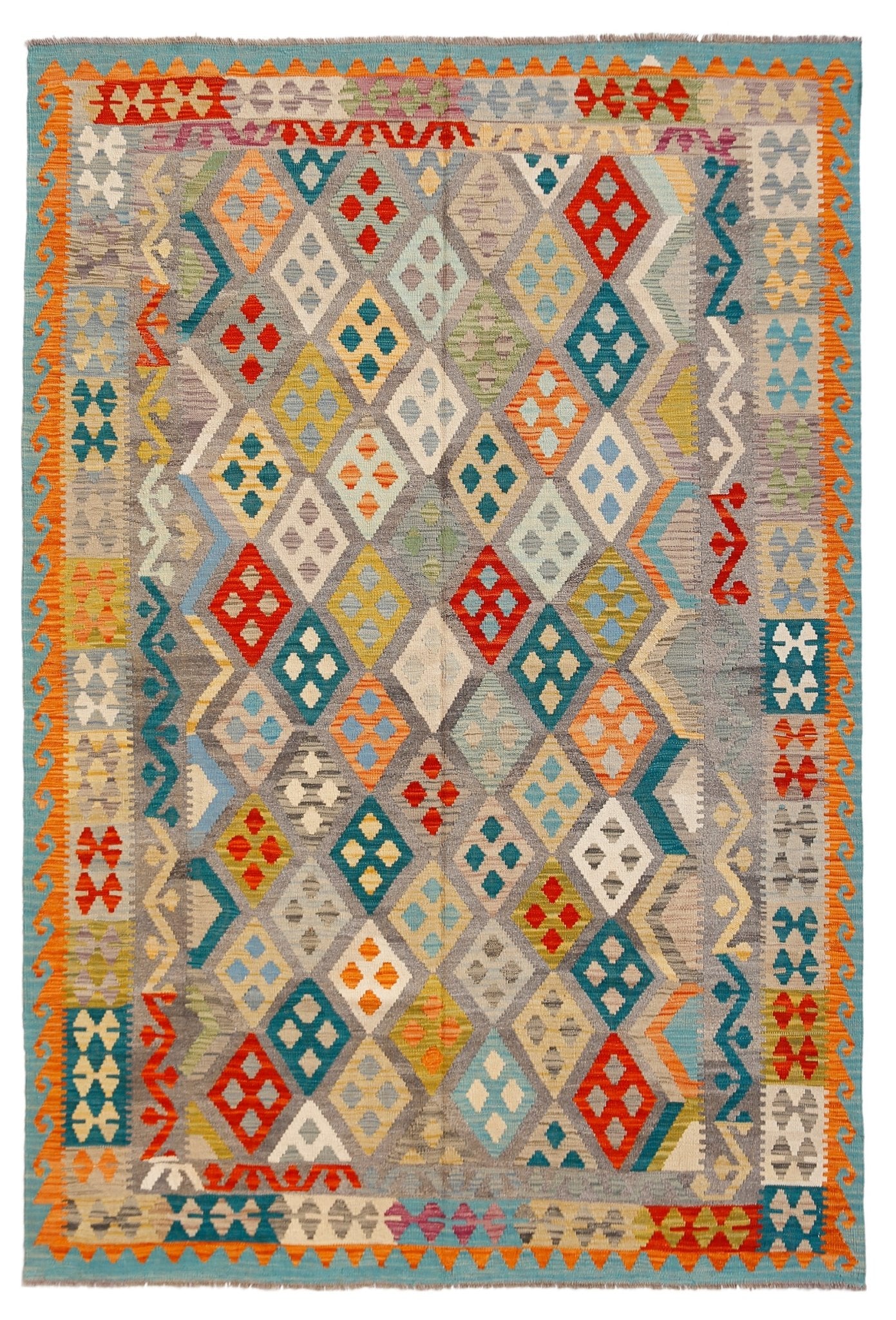 Handmade Afghan Maimana Kilim | 292 x 201 cm | 9'7" x 6'7" - Najaf Rugs & Textile