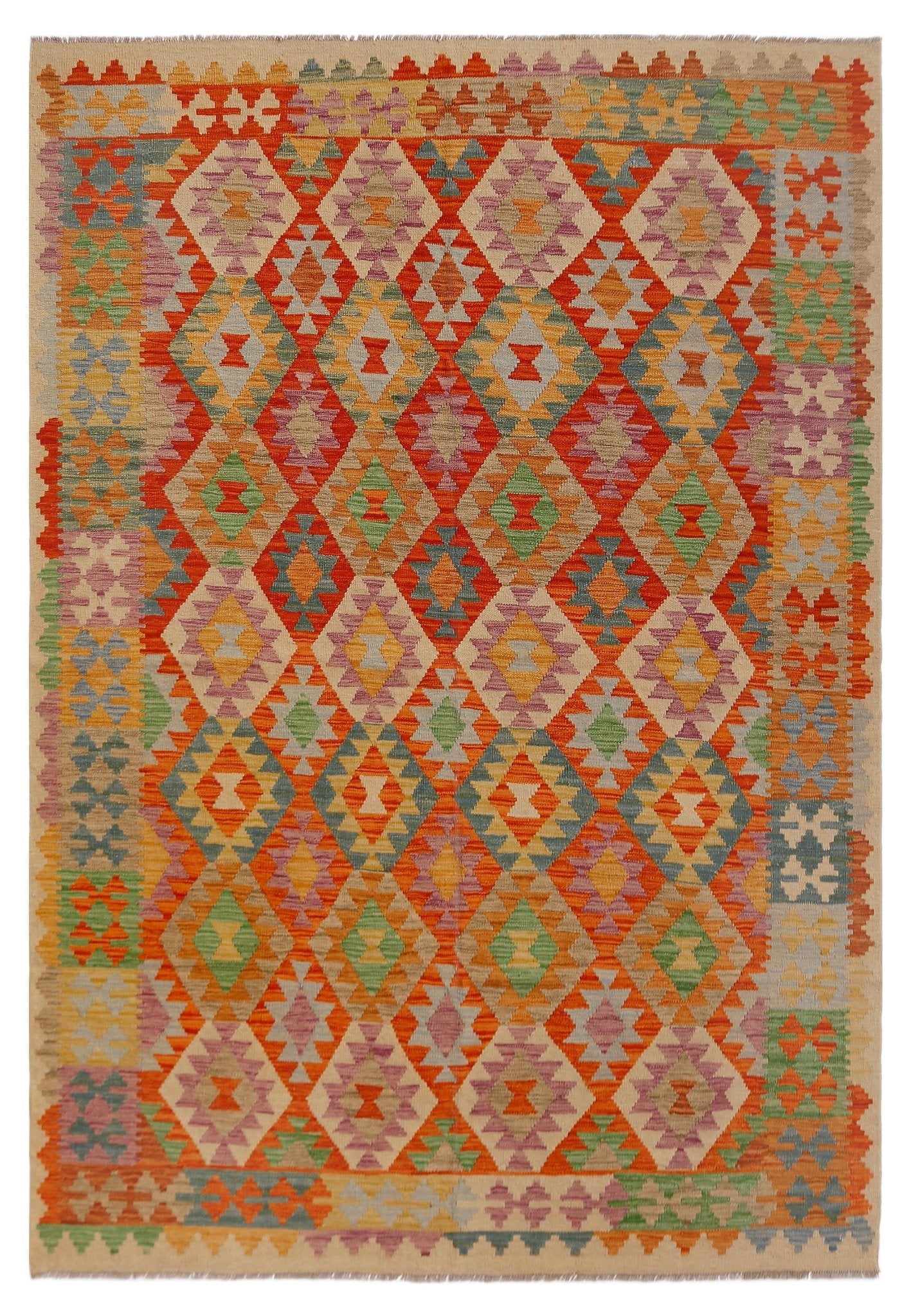 Handmade Afghan Maimana Kilim | 292 x 205 cm | 9'7" x 6'9" - Najaf Rugs & Textile