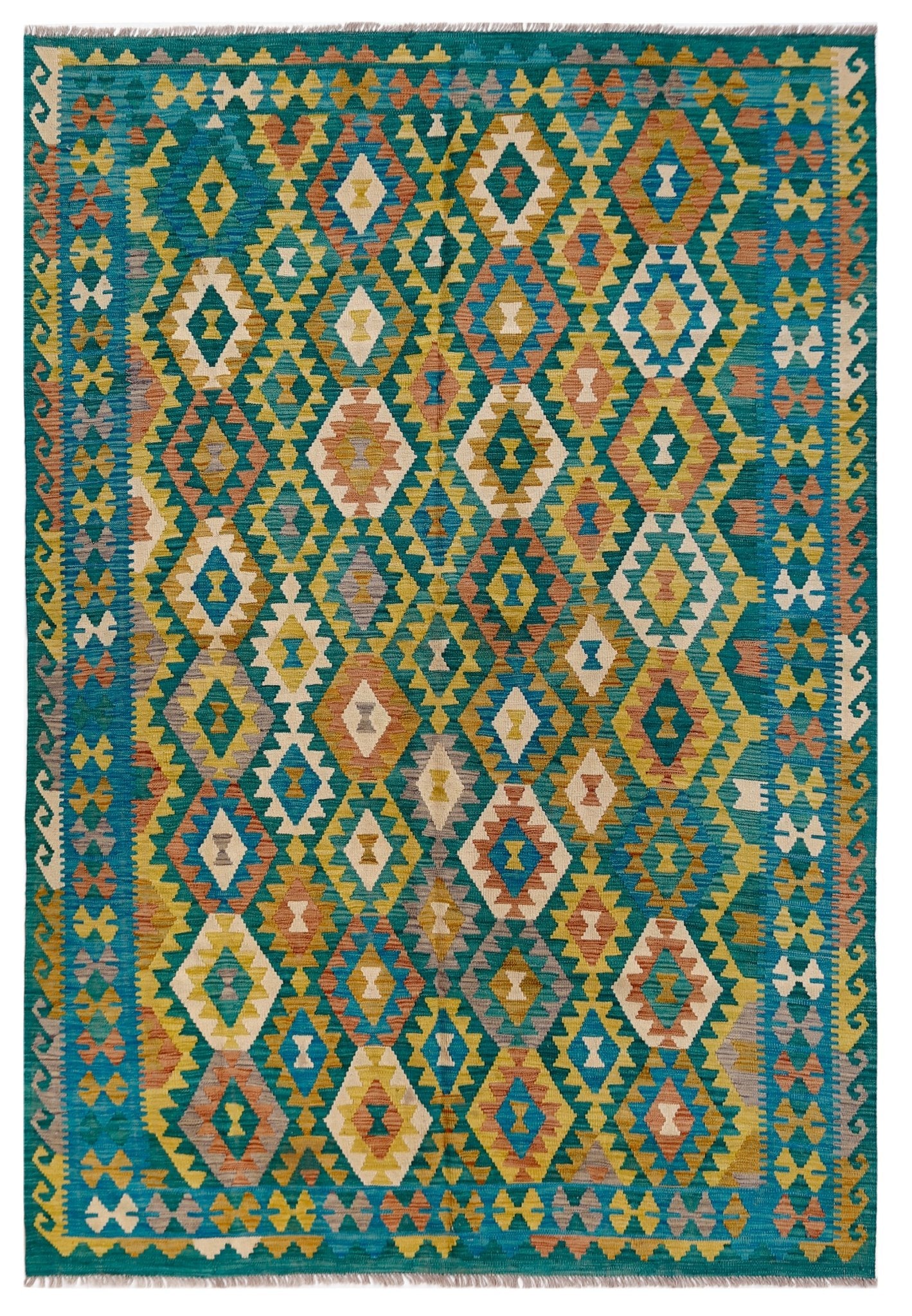 Handmade Afghan Maimana Kilim | 292 x 206 cm | 9'7" x 6'9" - Najaf Rugs & Textile