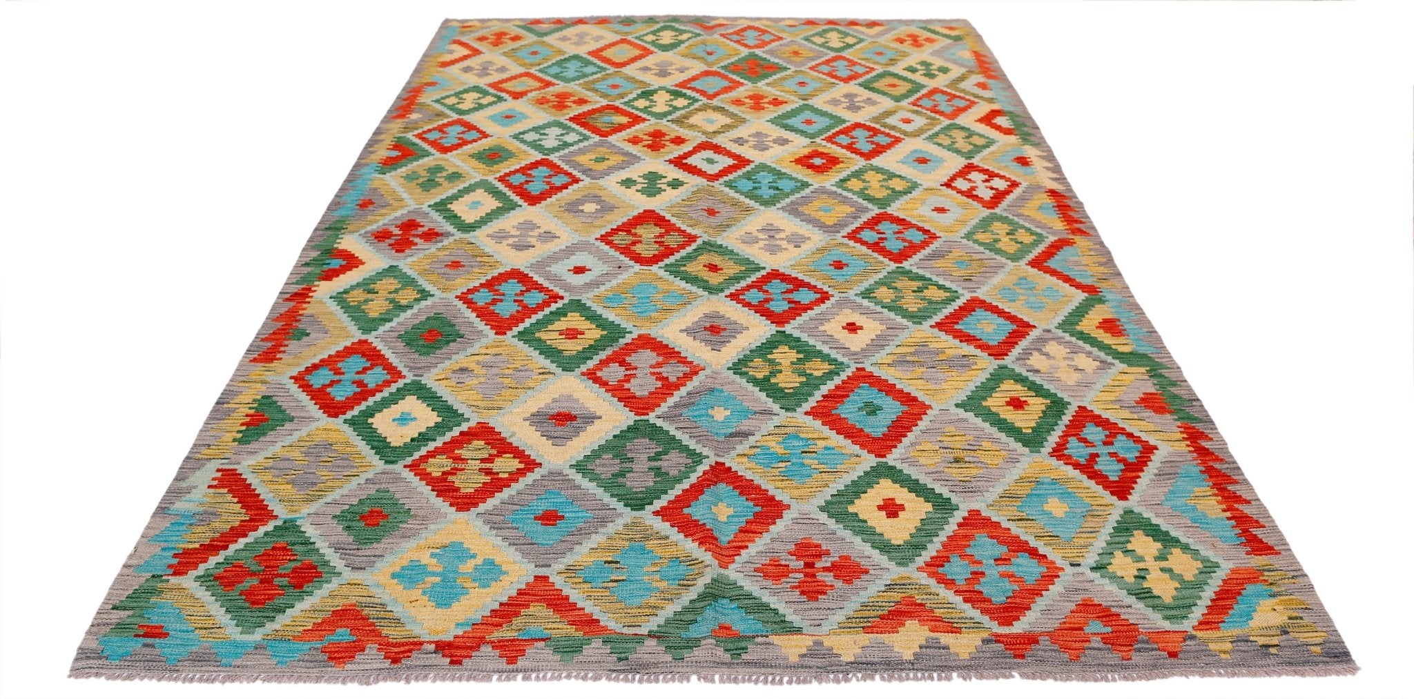 Handmade Afghan Maimana Kilim | 292 x 215 cm | 9'7" x 7'1" - Najaf Rugs & Textile