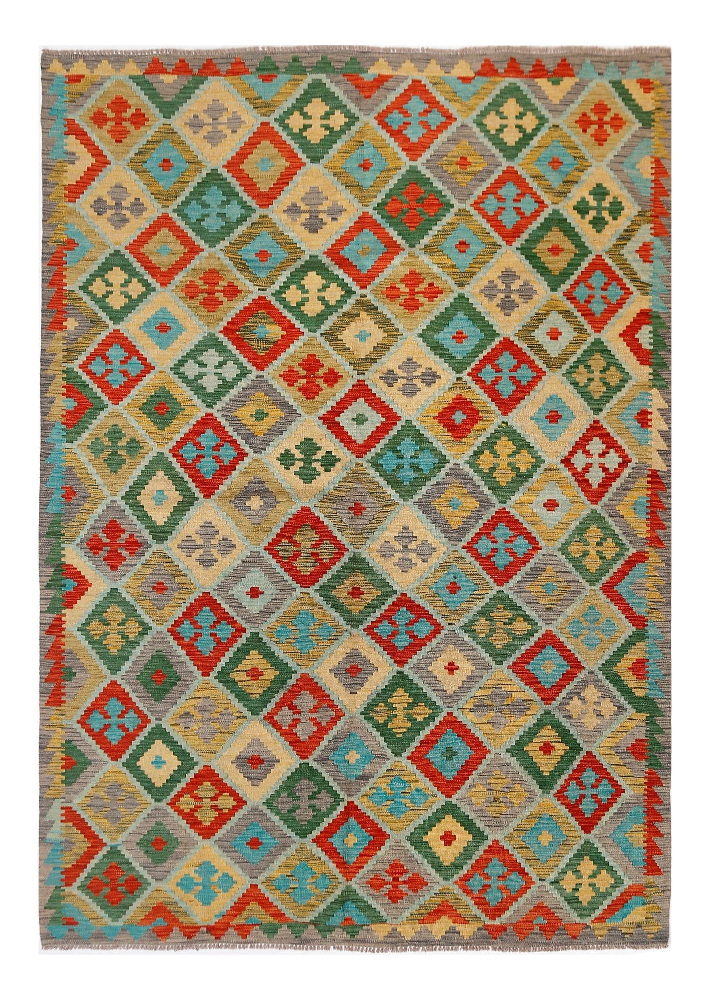 Handmade Afghan Maimana Kilim | 292 x 215 cm | 9'7" x 7'1" - Najaf Rugs & Textile