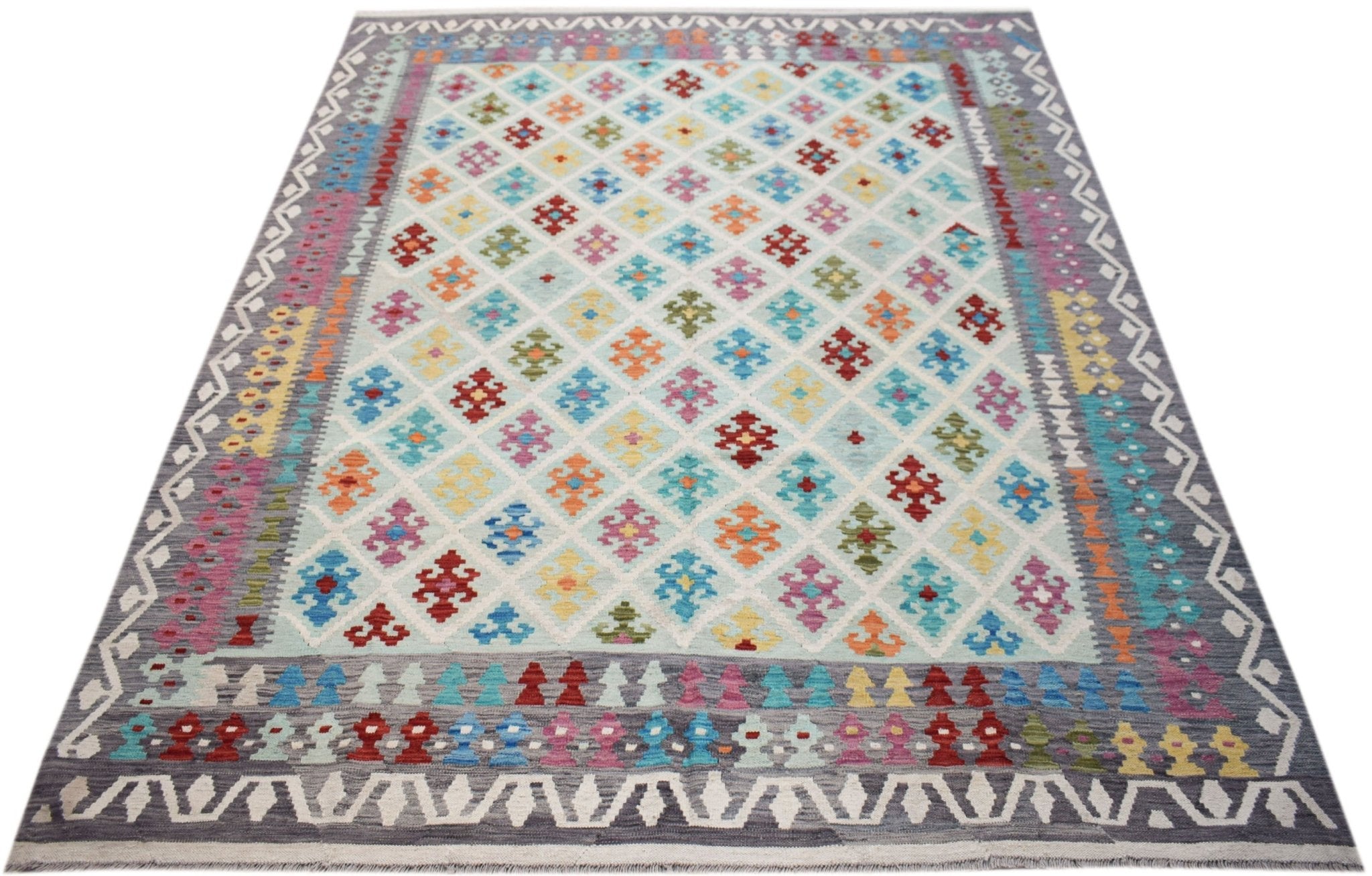 Handmade Afghan Maimana Kilim | 293 x 255 cm | 9'8" x 8'5" - Najaf Rugs & Textile