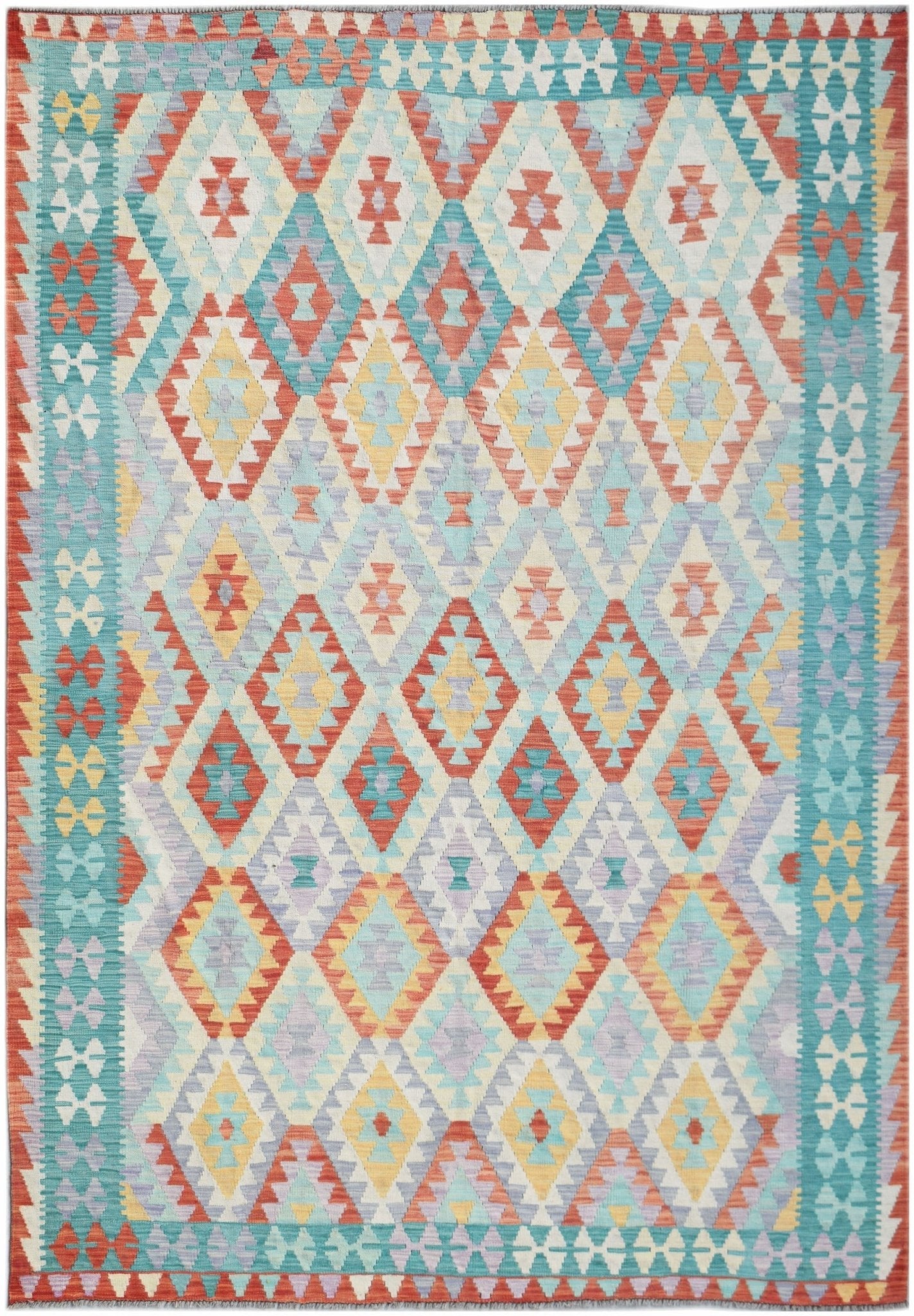 Handmade Afghan Maimana Kilim | 295 x 201 cm | 9'8" x 6'7" - Najaf Rugs & Textile