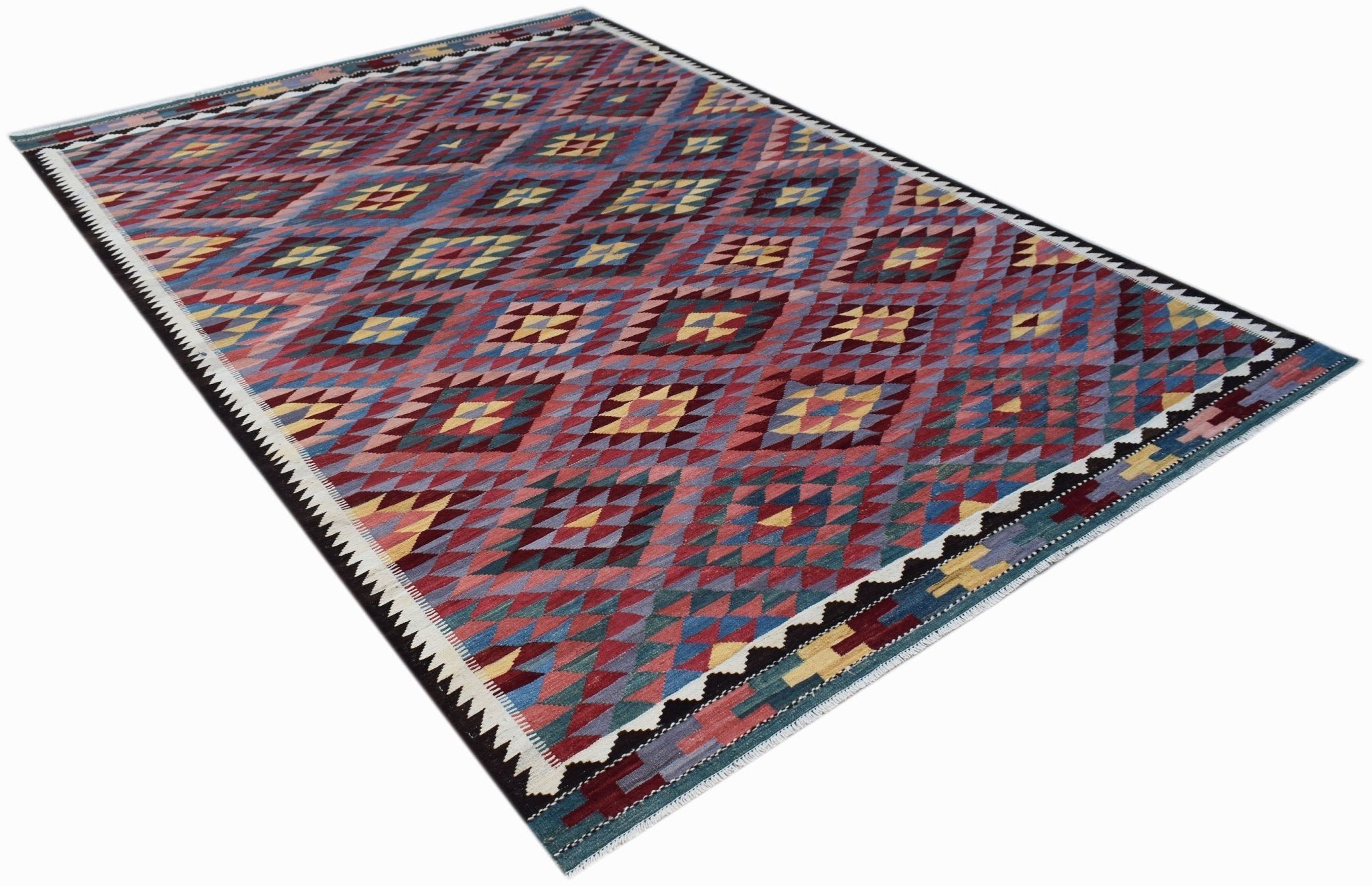 Handmade Afghan Maimana Kilim | 295 x 203 cm | 9'8" x 6'8" - Najaf Rugs & Textile