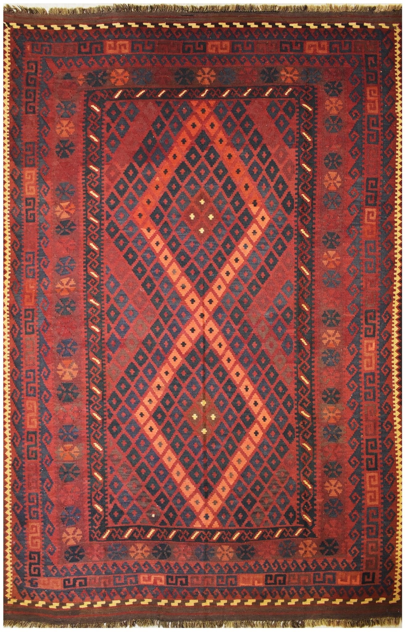 Handmade Afghan Maimana Kilim | 295 x 205 cm | 9'6" x 6'7" - Najaf Rugs & Textile