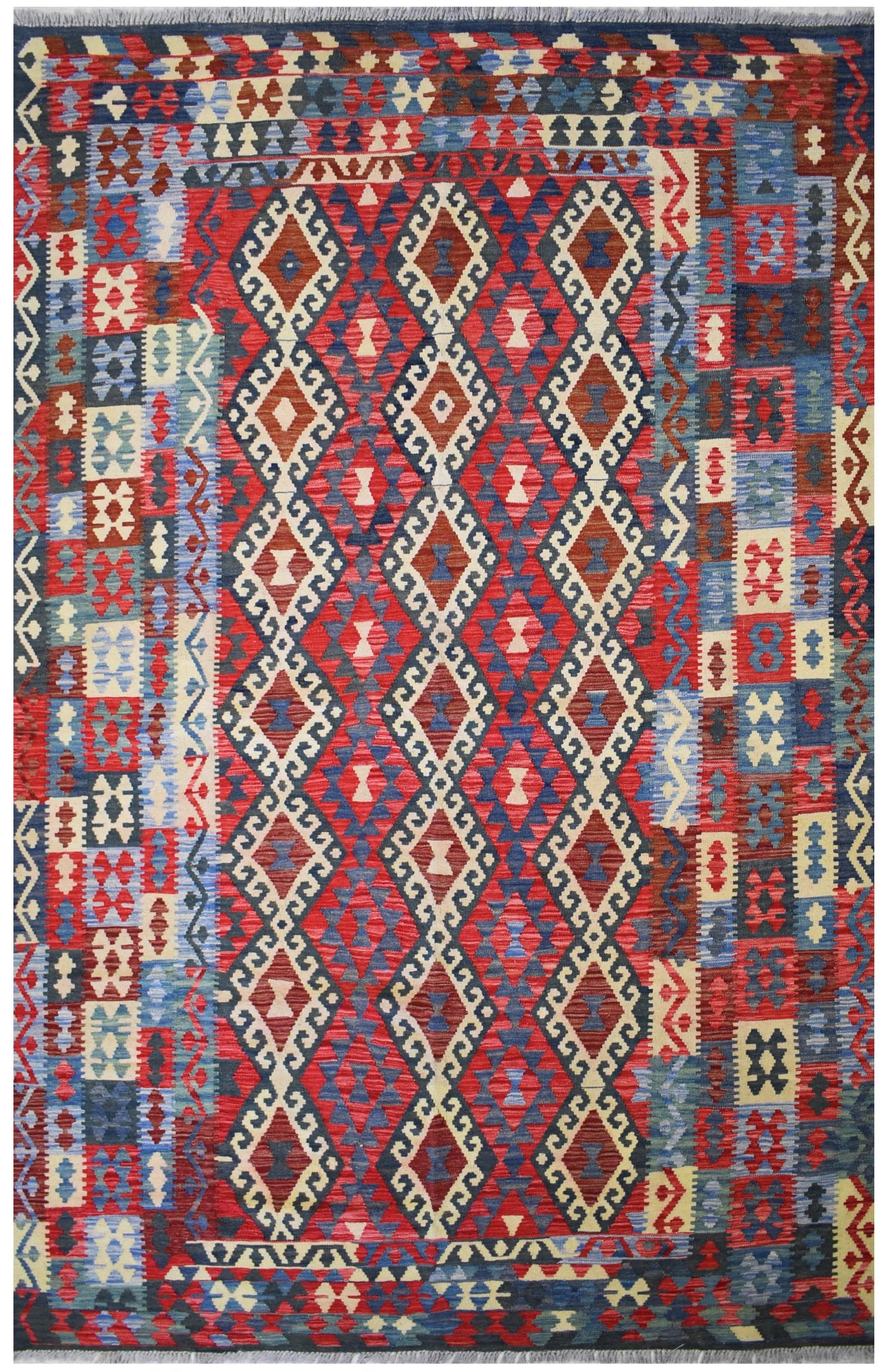 Handmade Afghan Maimana Kilim | 295 x 208 cm | 9'6" x 6'8" - Najaf Rugs & Textile