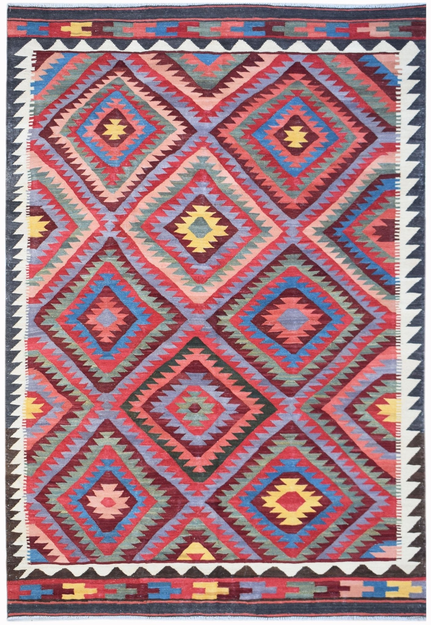 Handmade Afghan Maimana Kilim | 302 x 206 cm | 9'11" x 6'9" - Najaf Rugs & Textile