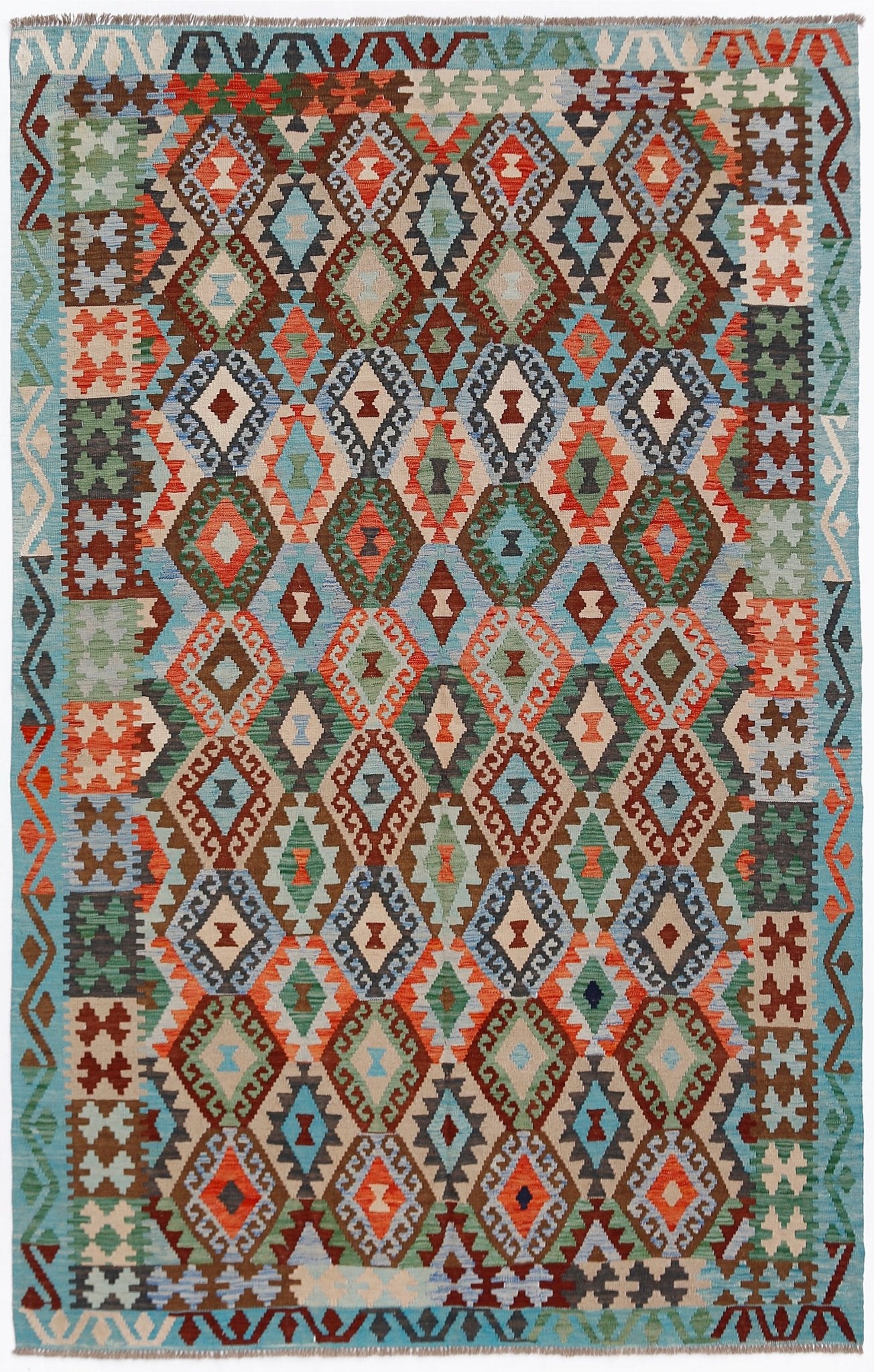 Handmade Afghan Maimana Kilim | 313 x 209 cm | 10'4" x 6'10" - Najaf Rugs & Textile