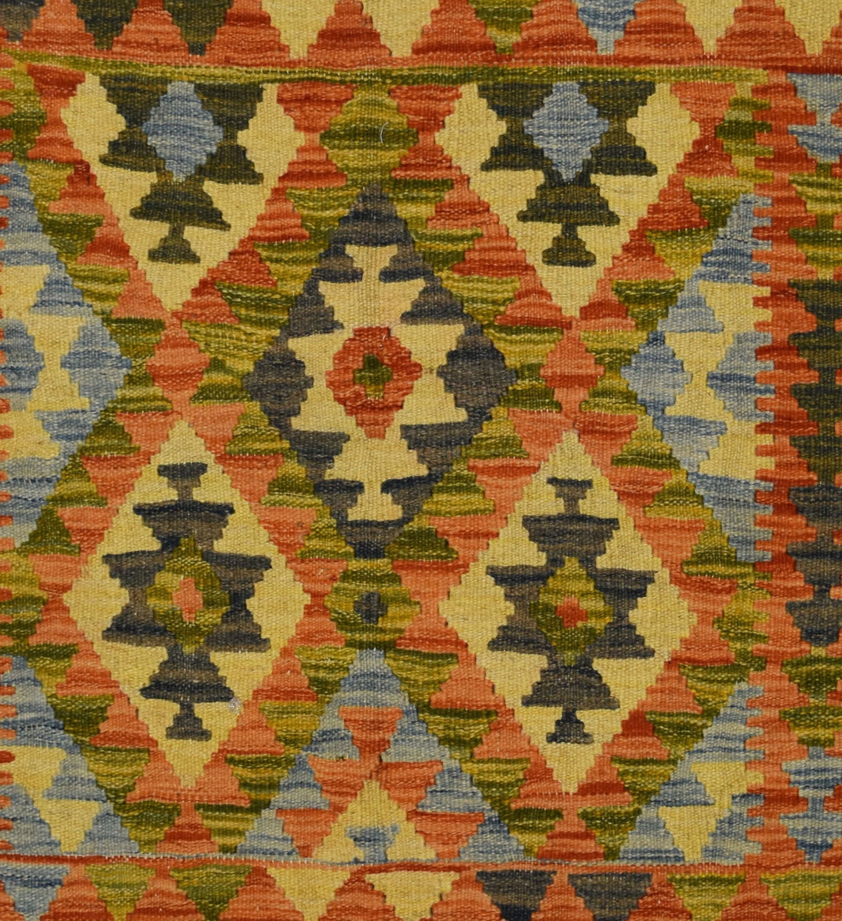 Handmade Afghan Maimana Kilim | 93 x 86 cm | 3' x 2'8" - Najaf Rugs & Textile