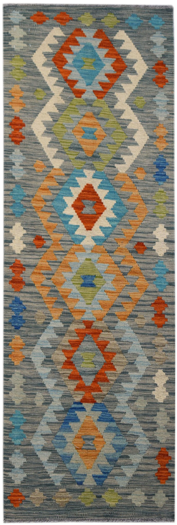 Handmade Afghan Maimana Kilim Hallway Runner | 181 x 60 cm | 5'11" x 2' - Najaf Rugs & Textile