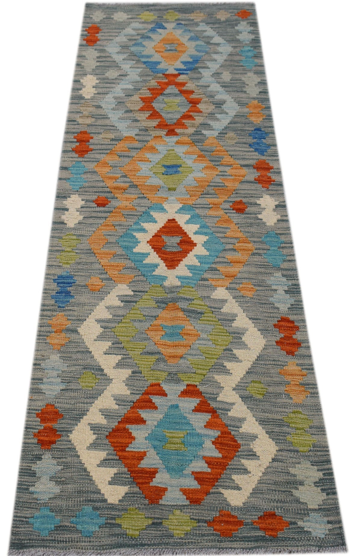 Handmade Afghan Maimana Kilim Hallway Runner | 181 x 60 cm | 5'11" x 2' - Najaf Rugs & Textile