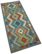 Handmade Afghan Maimana Kilim Hallway Runner | 184 x 61 cm | 6'1" x 2' - Najaf Rugs & Textile