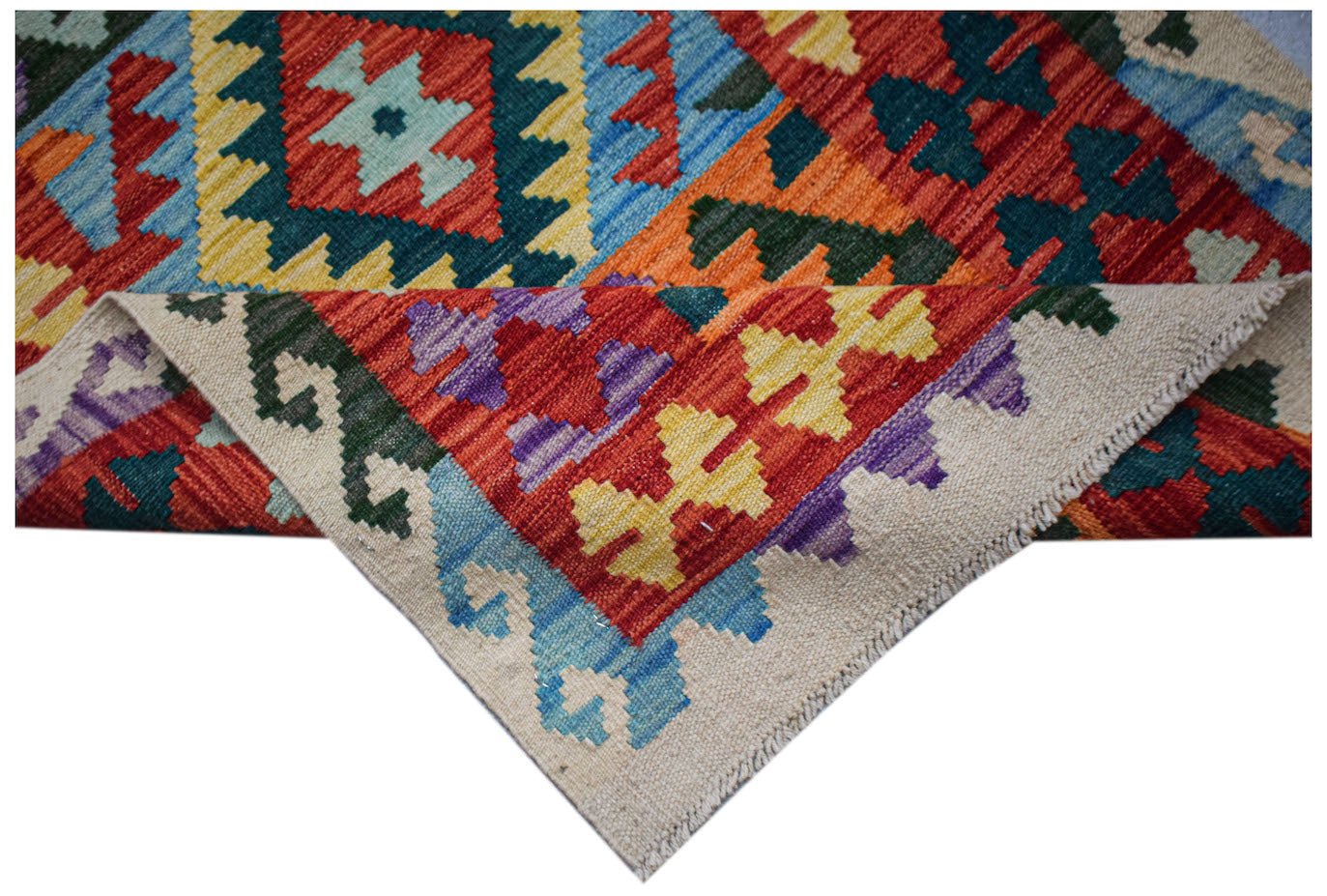 Handmade Afghan Maimana Kilim Hallway Runner | 187 x 82 cm | 6'2" x 2'8" - Najaf Rugs & Textile