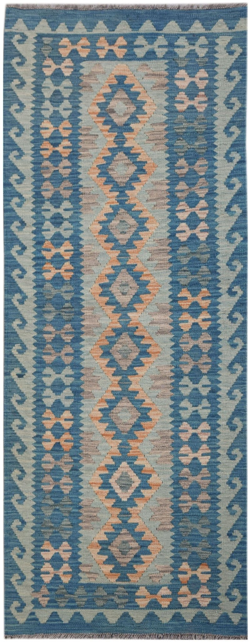 Handmade Afghan Maimana Kilim Hallway Runner | 196 x 75 cm | 6'2" x 2'5" - Najaf Rugs & Textile