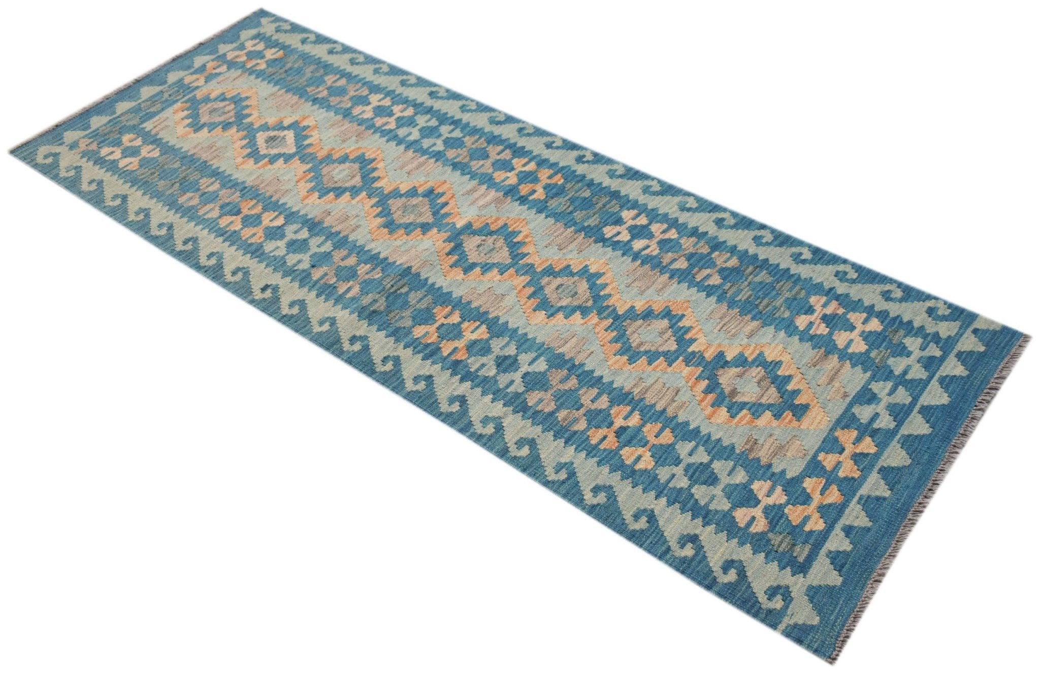 Handmade Afghan Maimana Kilim Hallway Runner | 196 x 75 cm | 6'2" x 2'5" - Najaf Rugs & Textile