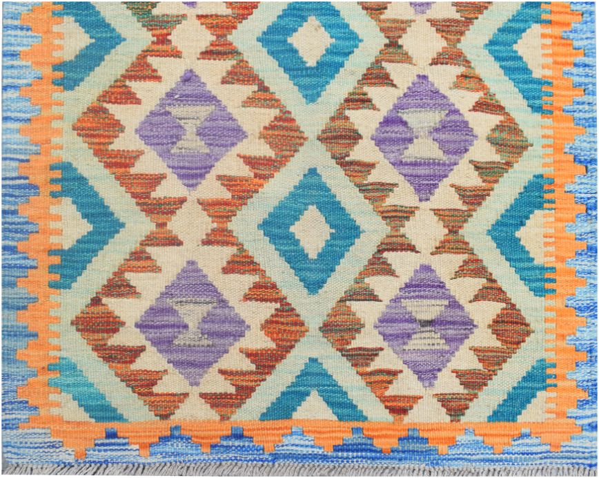 Handmade Afghan Maimana Kilim Hallway Runner | 196 x 77 cm | 6'5" x 2'6" - Najaf Rugs & Textile