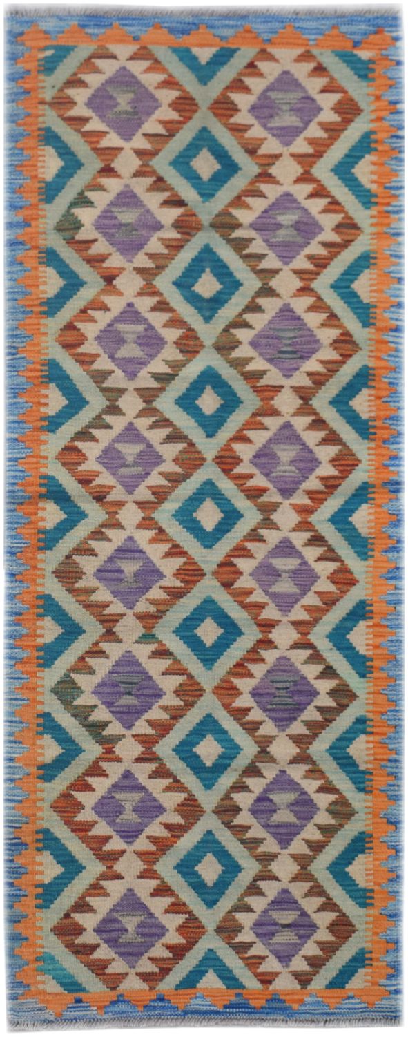 Handmade Afghan Maimana Kilim Hallway Runner | 196 x 77 cm | 6'5" x 2'6" - Najaf Rugs & Textile