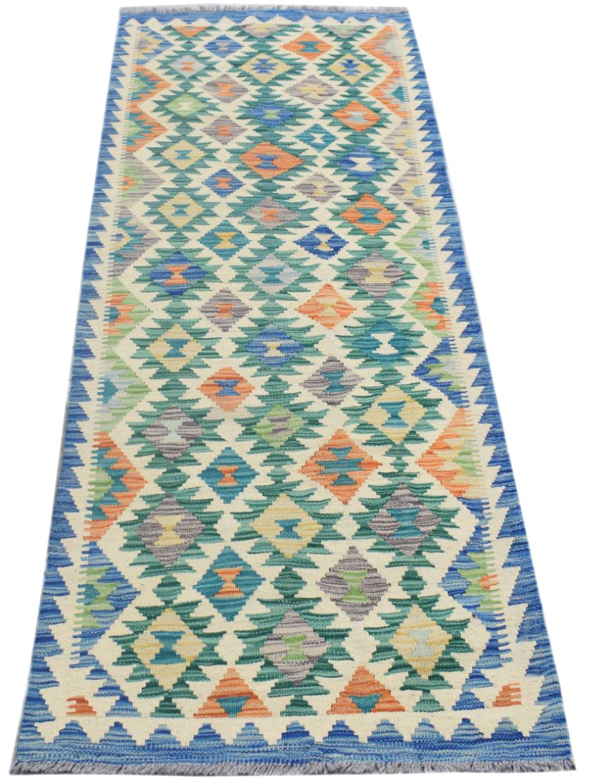 Handmade Afghan Maimana Kilim Hallway Runner | 197 x 75 cm | 6'6" x 2'6" - Najaf Rugs & Textile