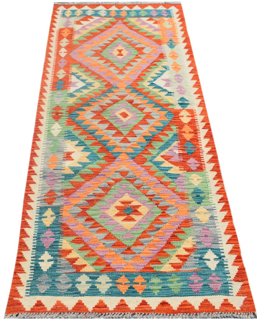 Handmade Afghan Maimana Kilim Hallway Runner | 197 x 82 cm - Najaf Rugs & Textile