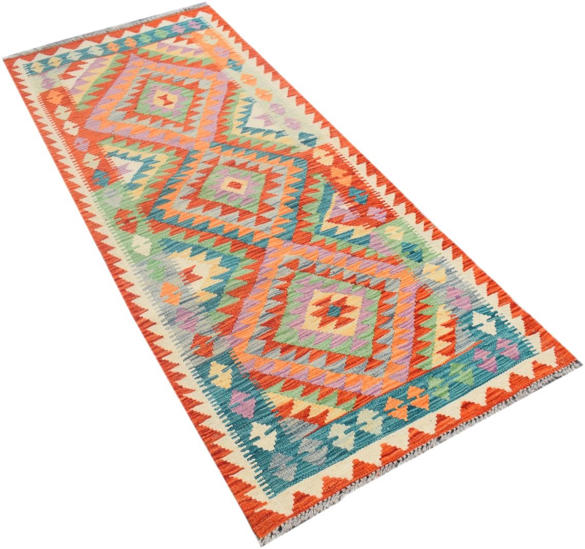 Handmade Afghan Maimana Kilim Hallway Runner | 197 x 82 cm - Najaf Rugs & Textile