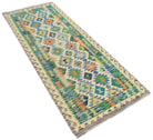 Handmade Afghan Maimana Kilim Hallway Runner | 198 x 79 cm | 6'4" x 2'6" - Najaf Rugs & Textile