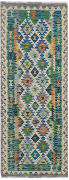 Handmade Afghan Maimana Kilim Hallway Runner | 198 x 79 cm | 6'4" x 2'6" - Najaf Rugs & Textile