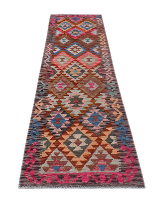 Handmade Afghan Maimana Kilim Hallway Runner | 199 x 68 cm | 6'6" x 2'3" - Najaf Rugs & Textile