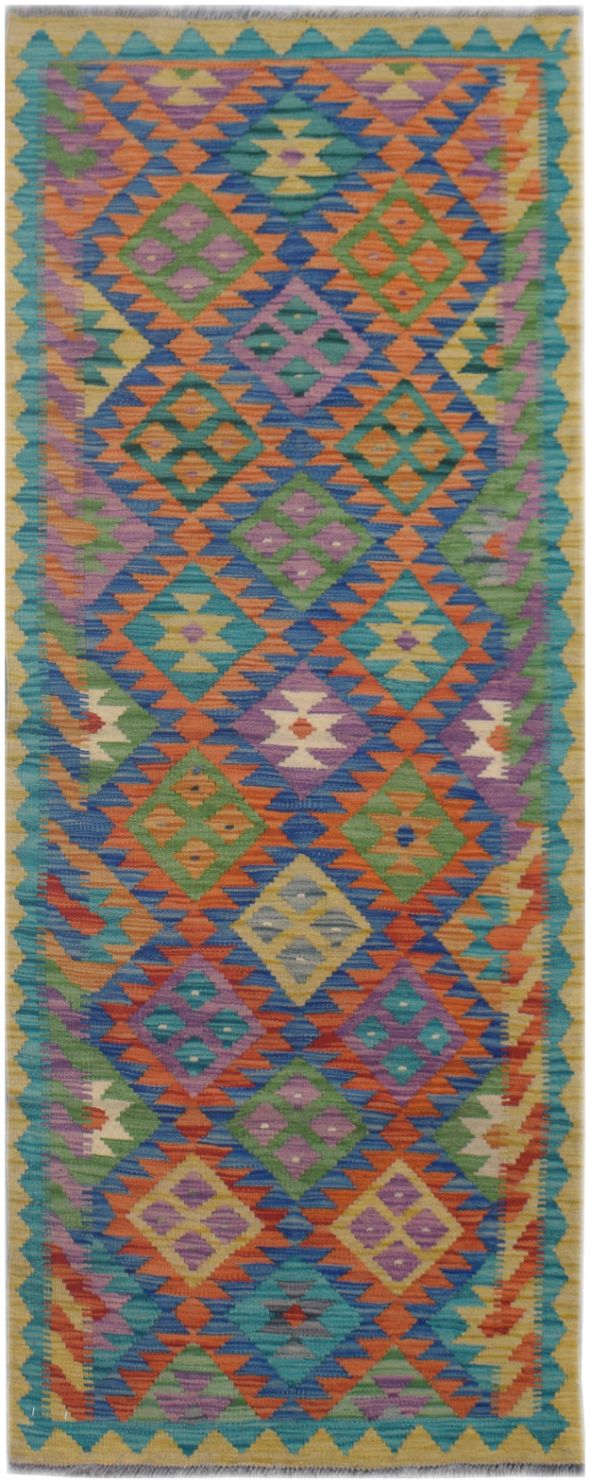 Handmade Afghan Maimana Kilim Hallway Runner | 201 x 78 cm | 6'7" x 2'7" - Najaf Rugs & Textile