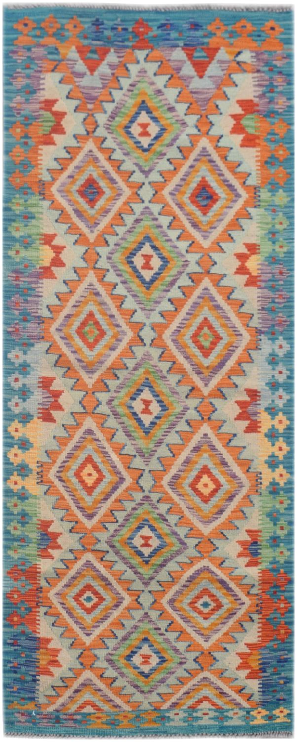 Handmade Afghan Maimana Kilim Hallway Runner | 202 x 83 cm | 6'7" x 2'9" - Najaf Rugs & Textile