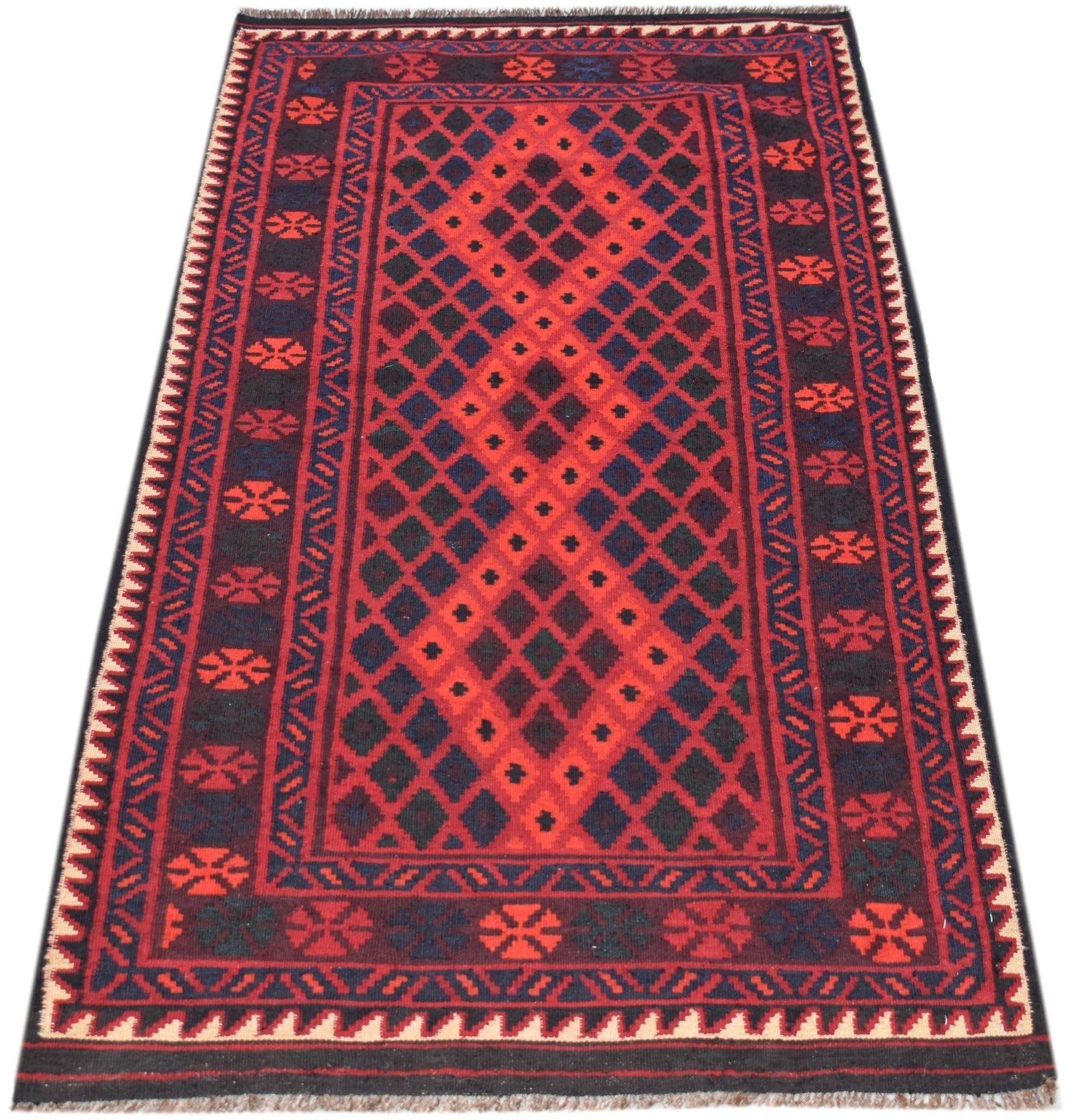 Handmade Afghan Maimana Kilim Hallway Runner | 203 x 105 cm | 6'8" x 3'5" - Najaf Rugs & Textile