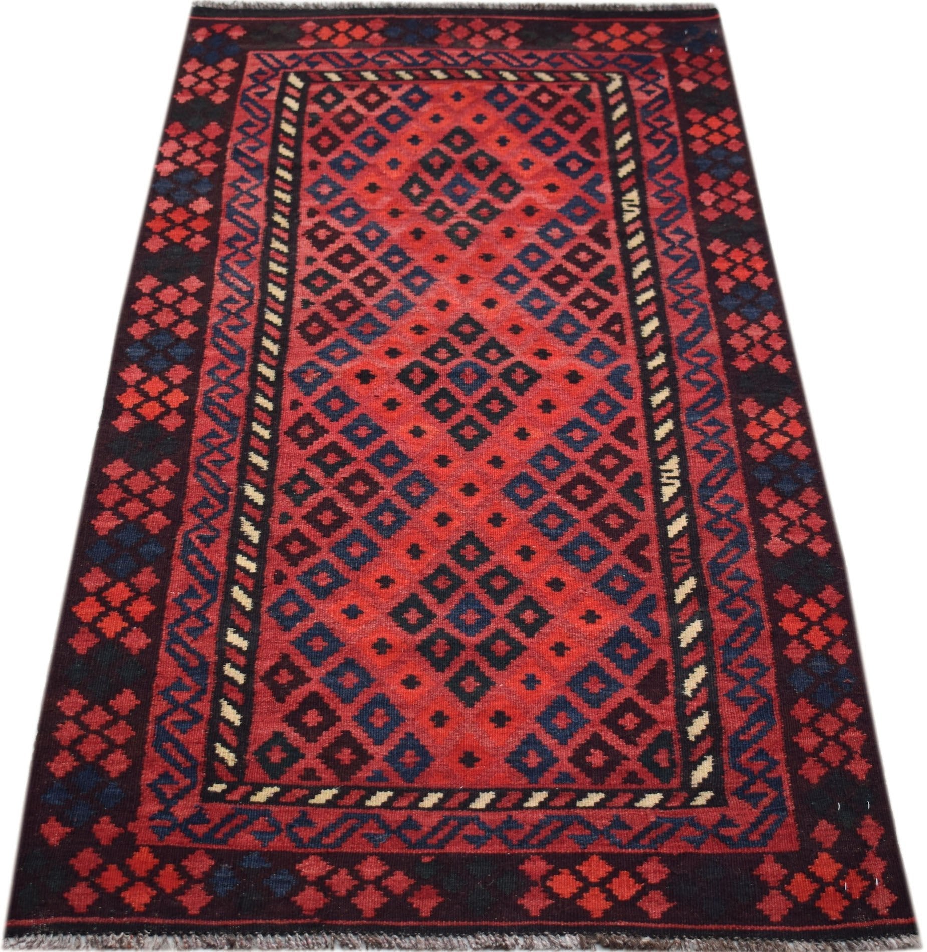 Handmade Afghan Maimana Kilim Hallway Runner | 203 x 99 cm | 6'8" x 3'3" - Najaf Rugs & Textile